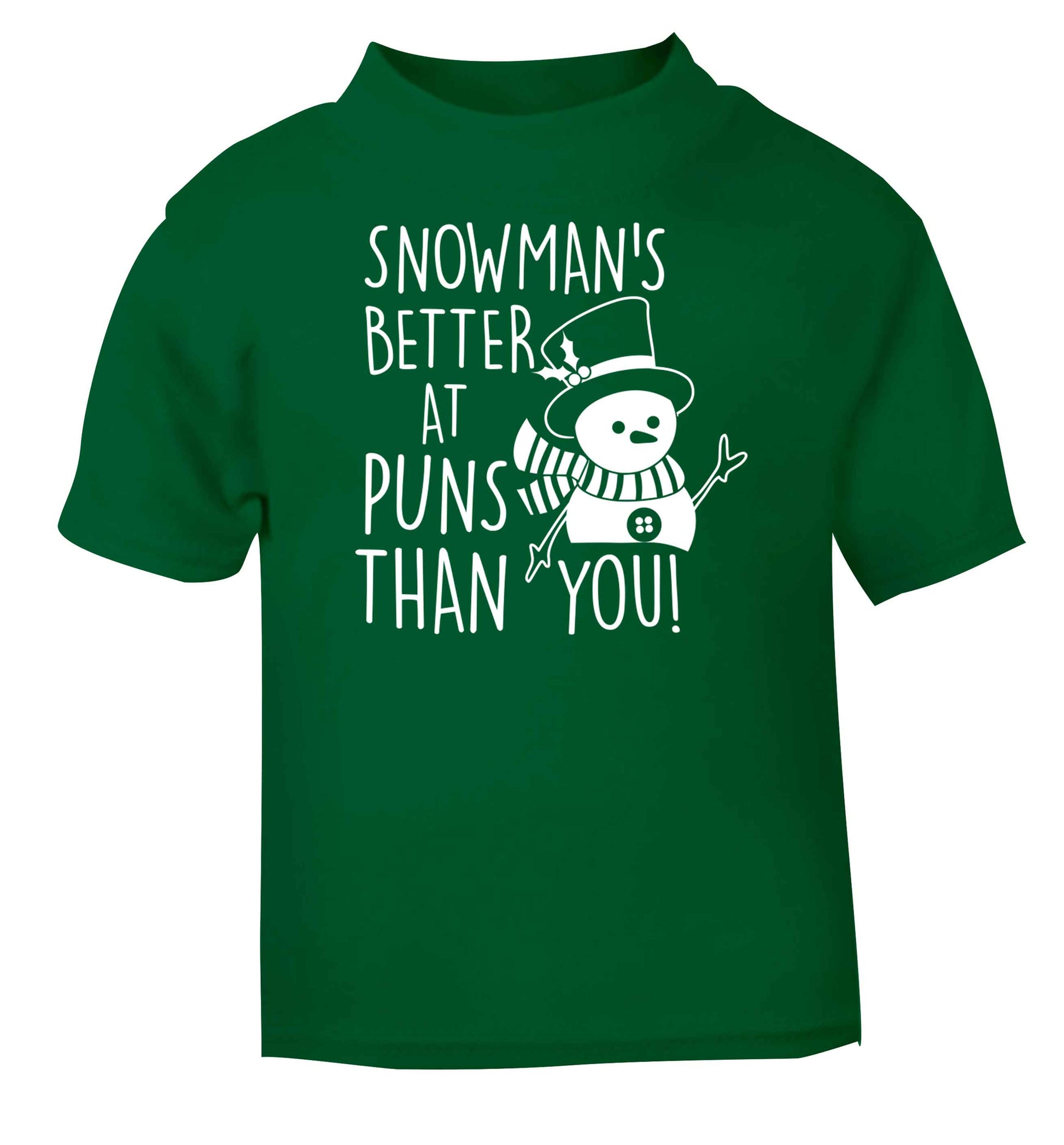 Snowman's Puns You green baby toddler Tshirt 2 Years