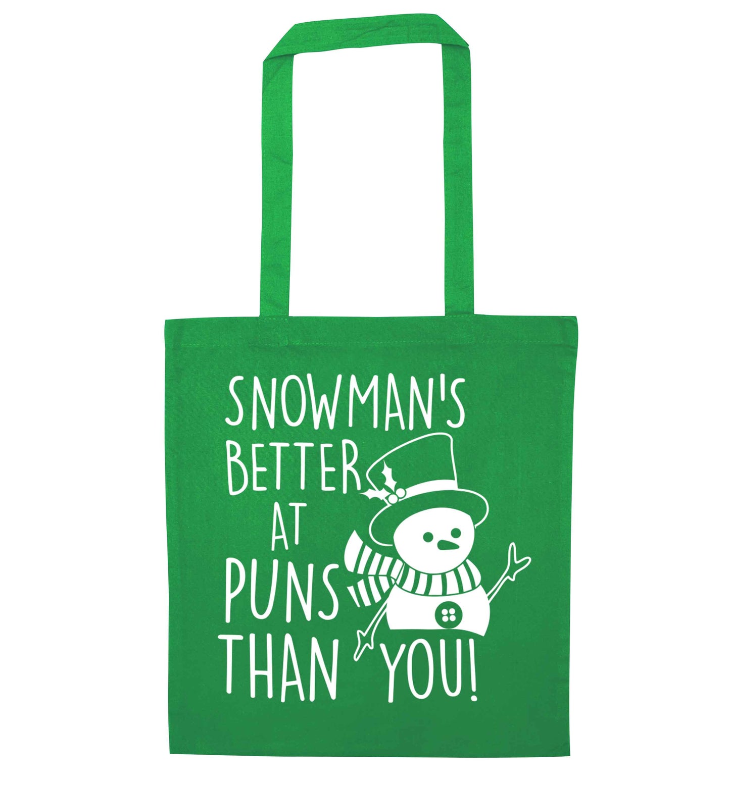 Snowman's Puns You green tote bag