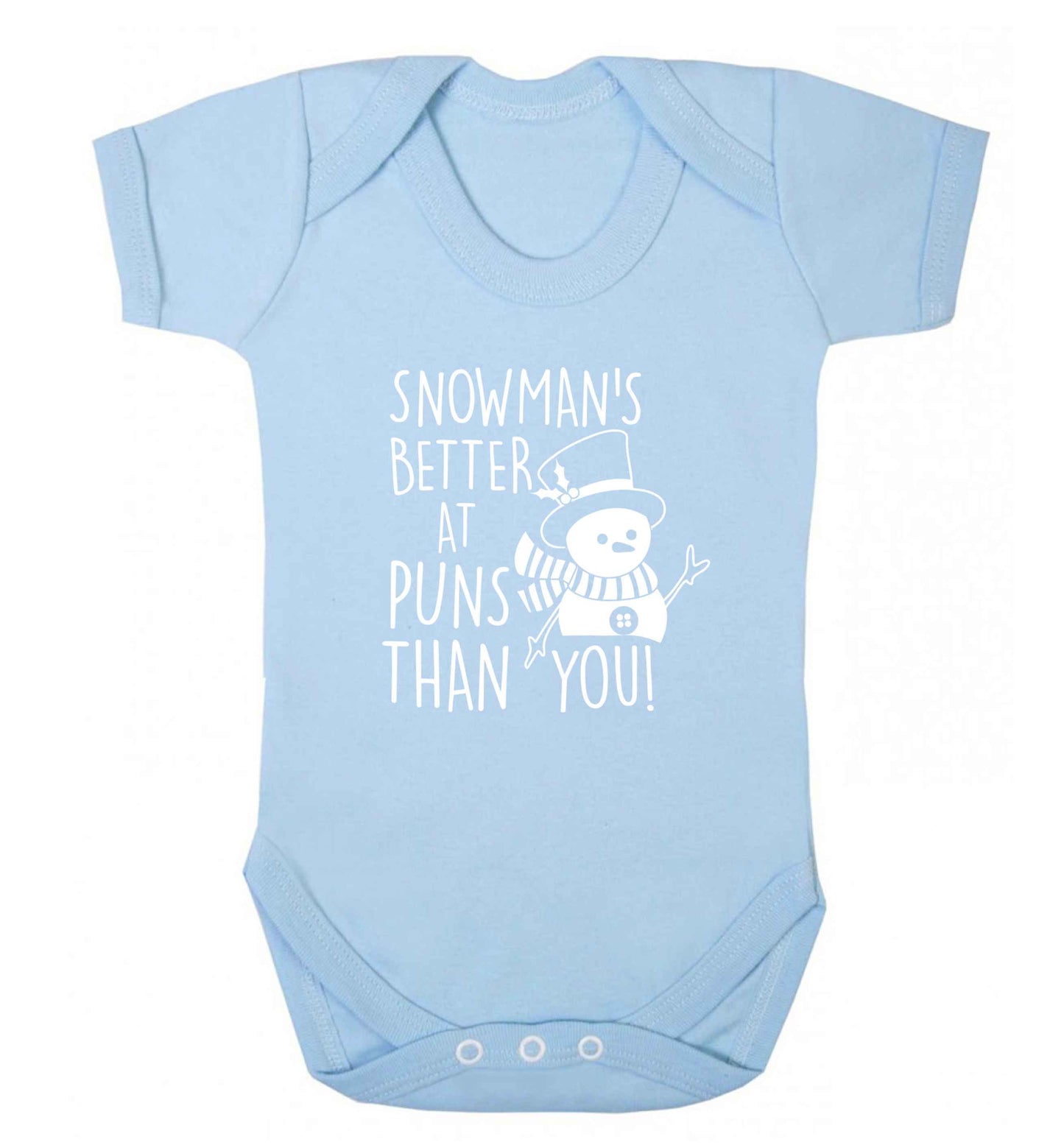Snowman's Puns You baby vest pale blue 18-24 months