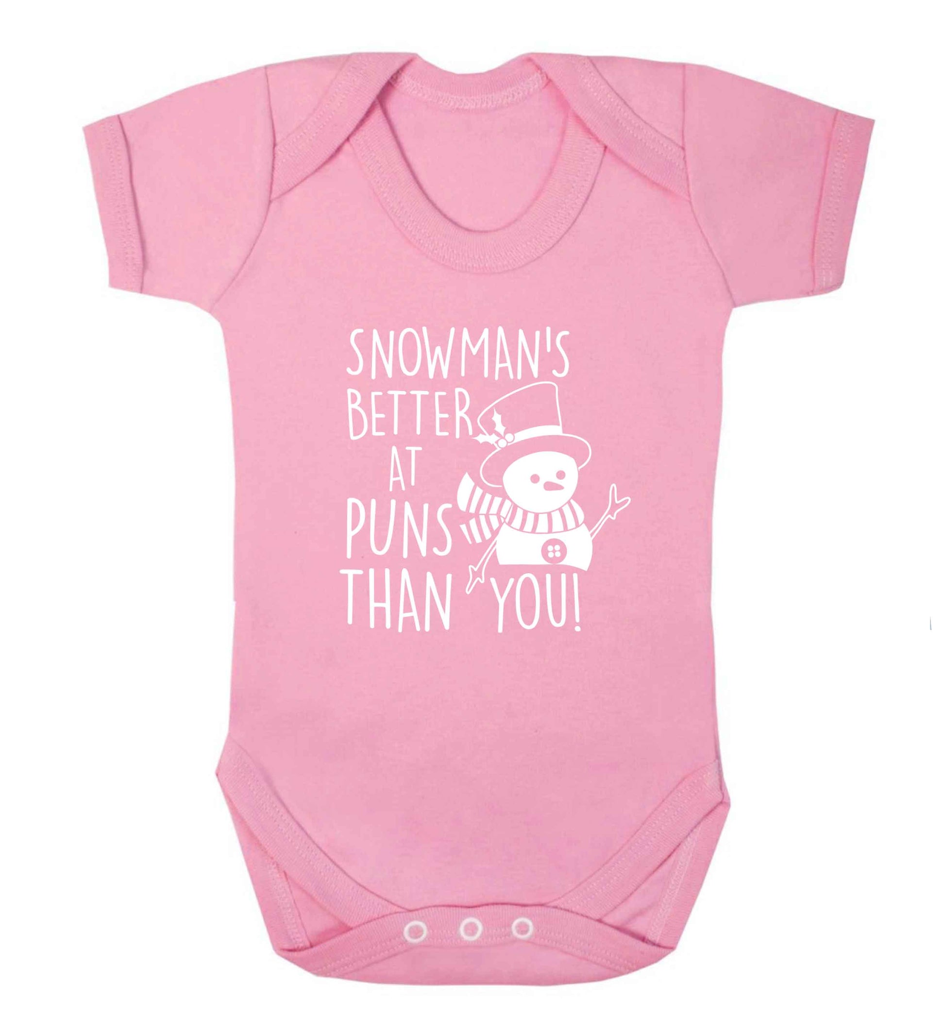 Snowman's Puns You baby vest pale pink 18-24 months
