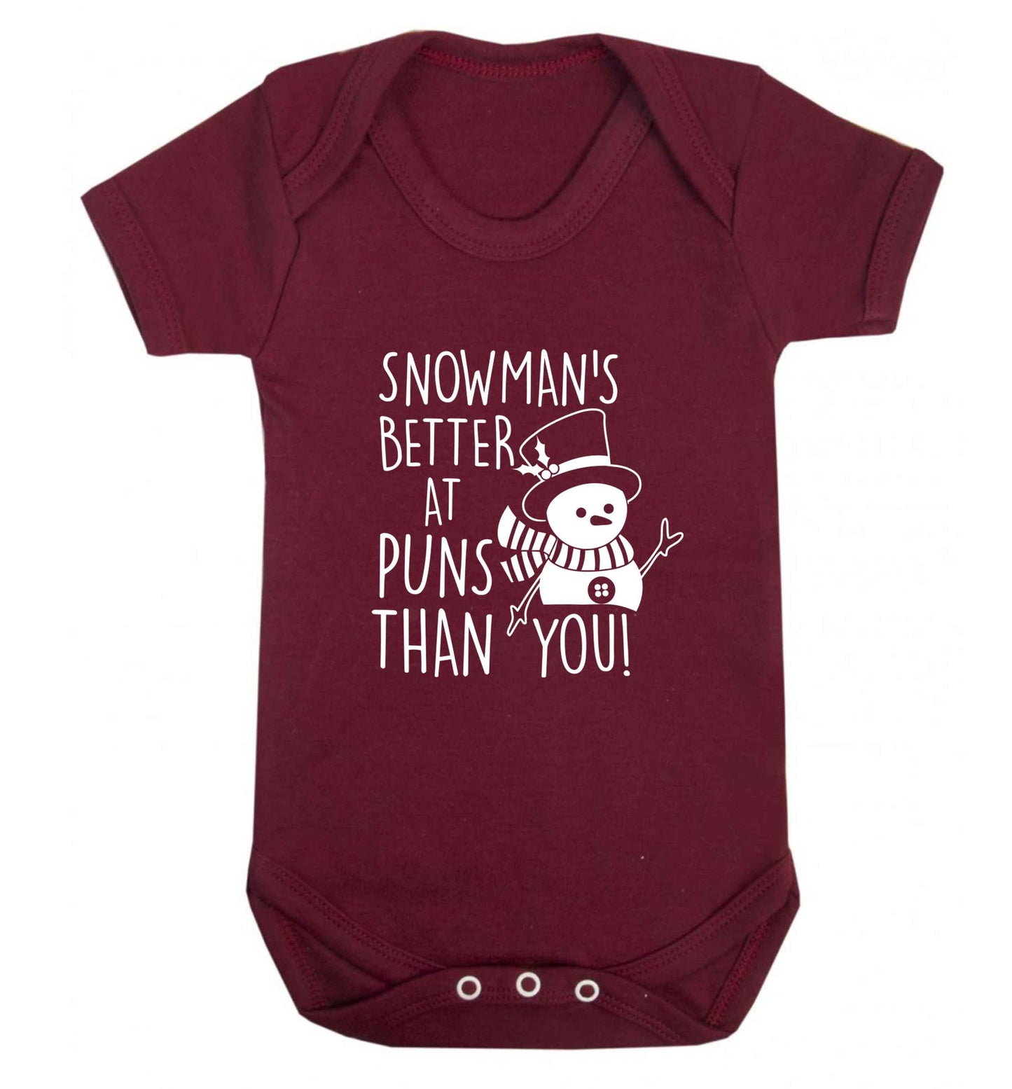 Snowman's Puns You baby vest maroon 18-24 months