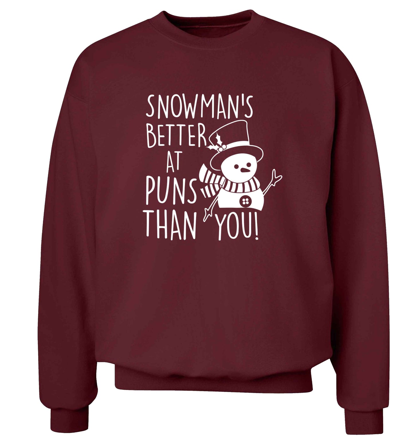 Snowman's Puns You adult's unisex maroon sweater 2XL