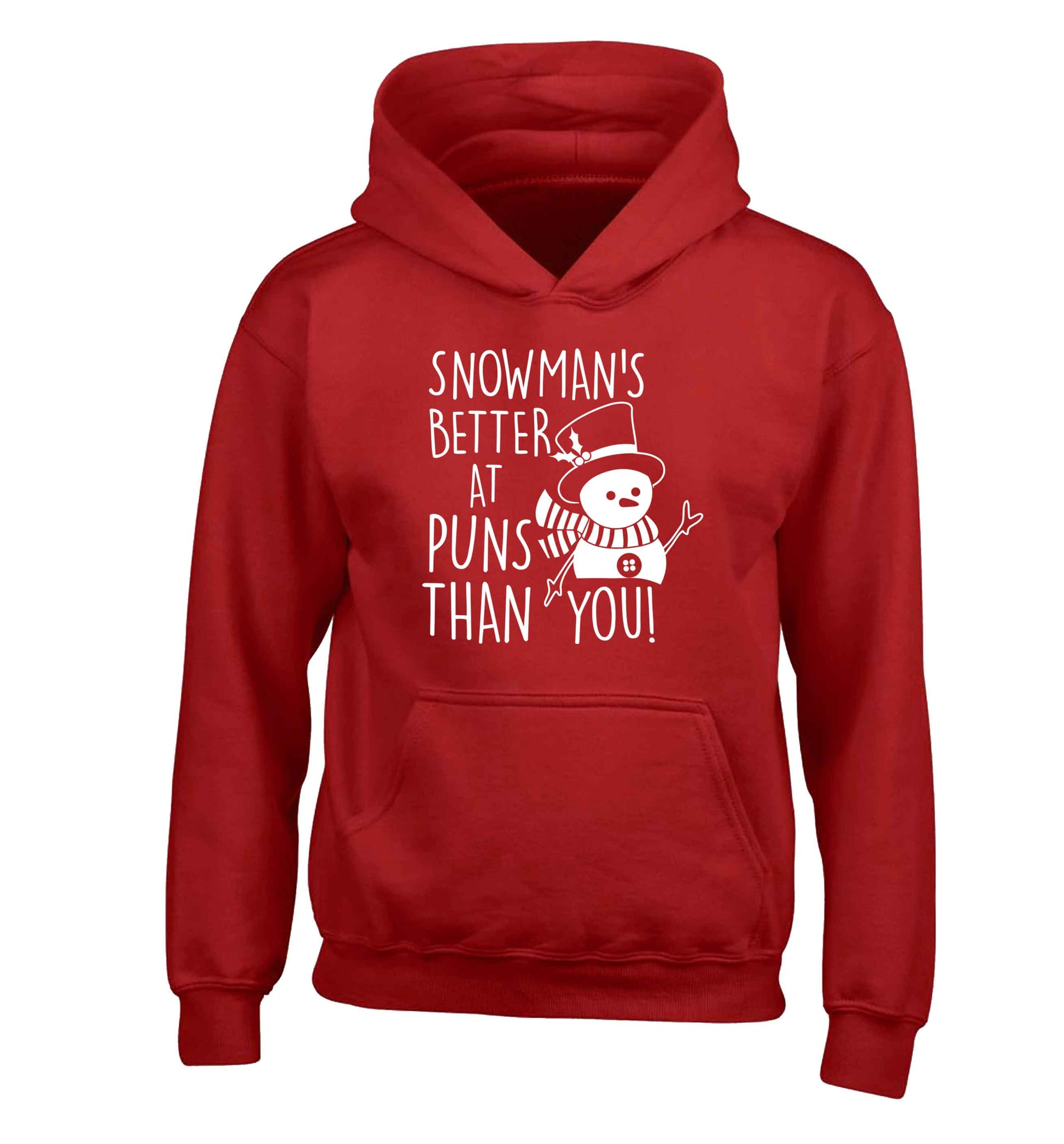 Snowman's Puns You children's red hoodie 12-13 Years