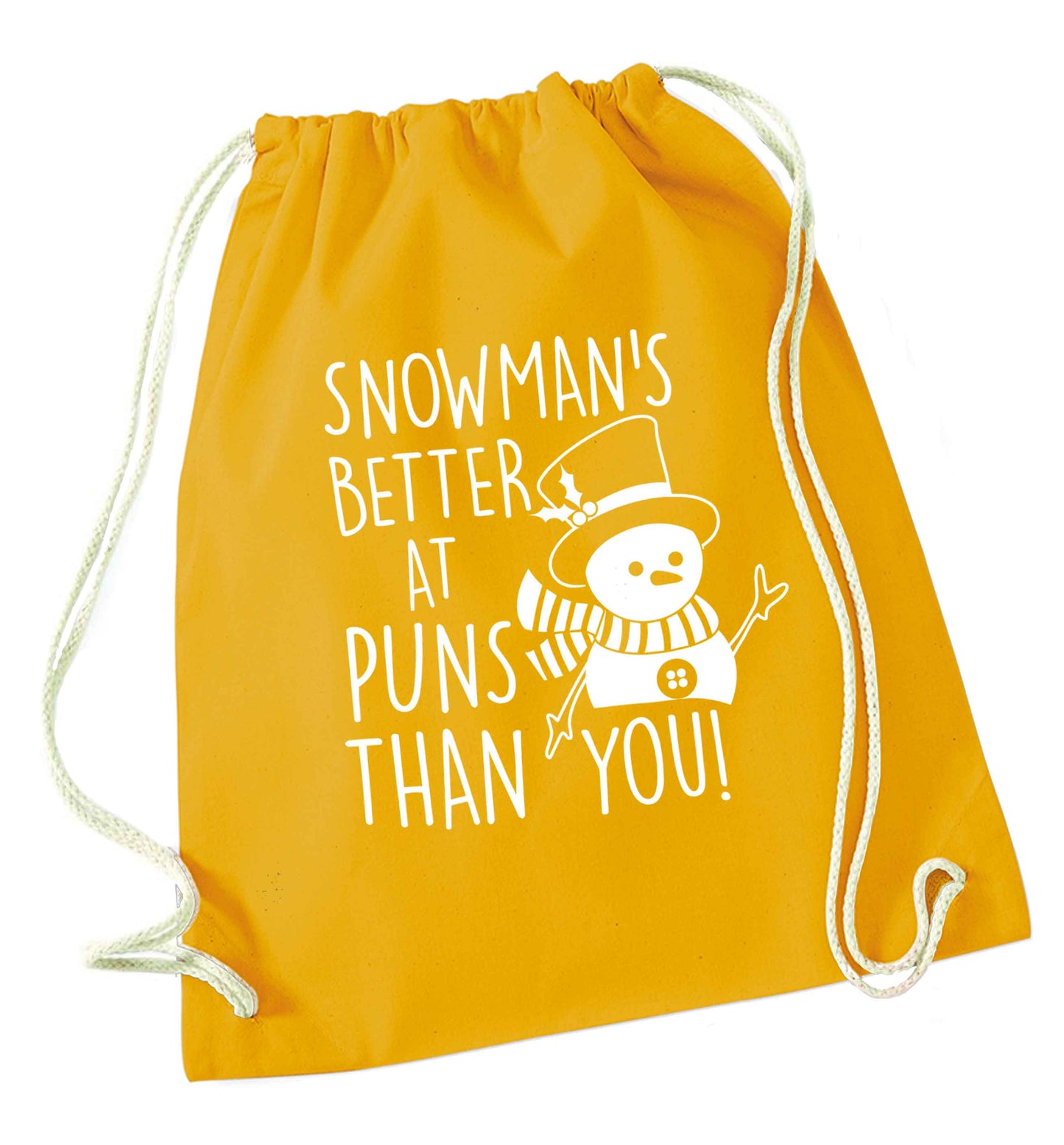 Snowman's Puns You mustard drawstring bag