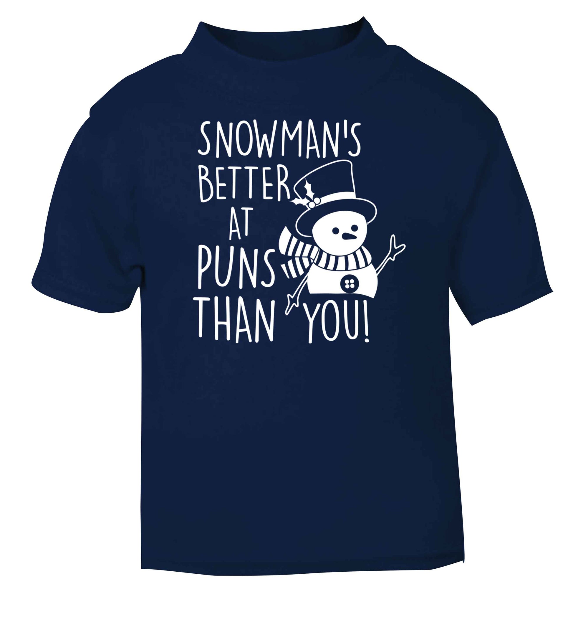 Snowman's Puns You navy baby toddler Tshirt 2 Years