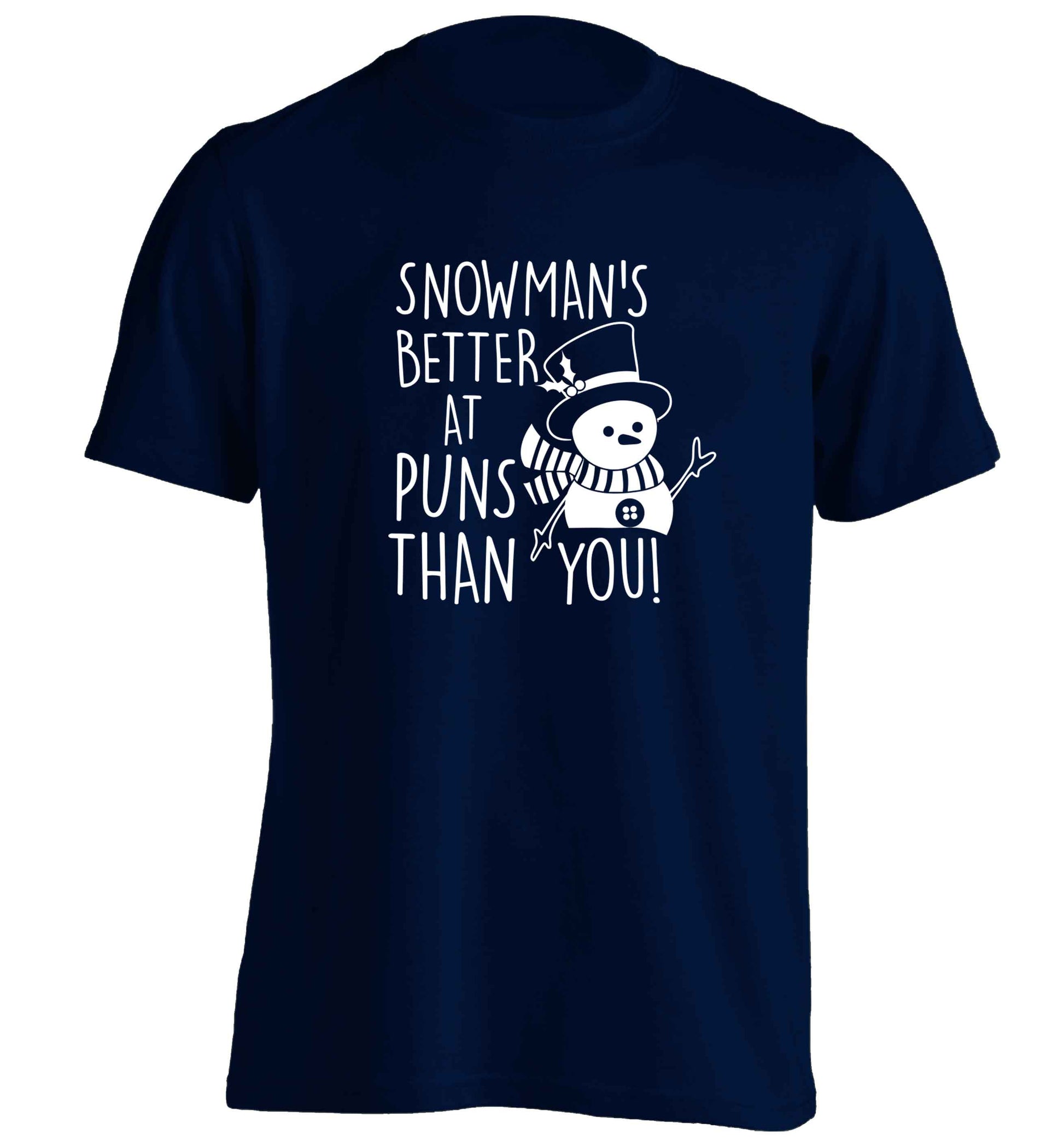 Snowman's Puns You adults unisex navy Tshirt 2XL
