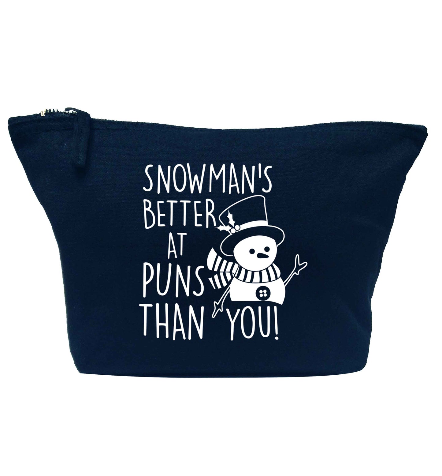 Snowman's Puns You navy makeup bag