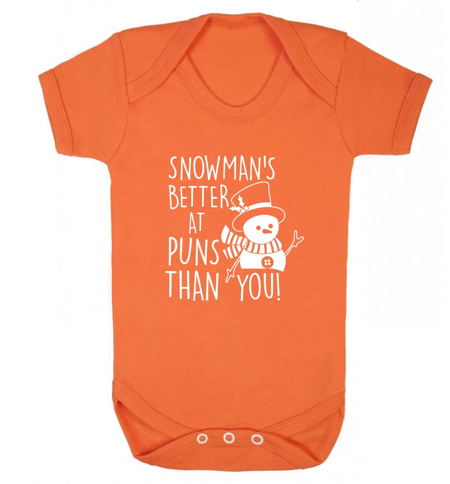 Snowman's Puns You baby vest orange 18-24 months