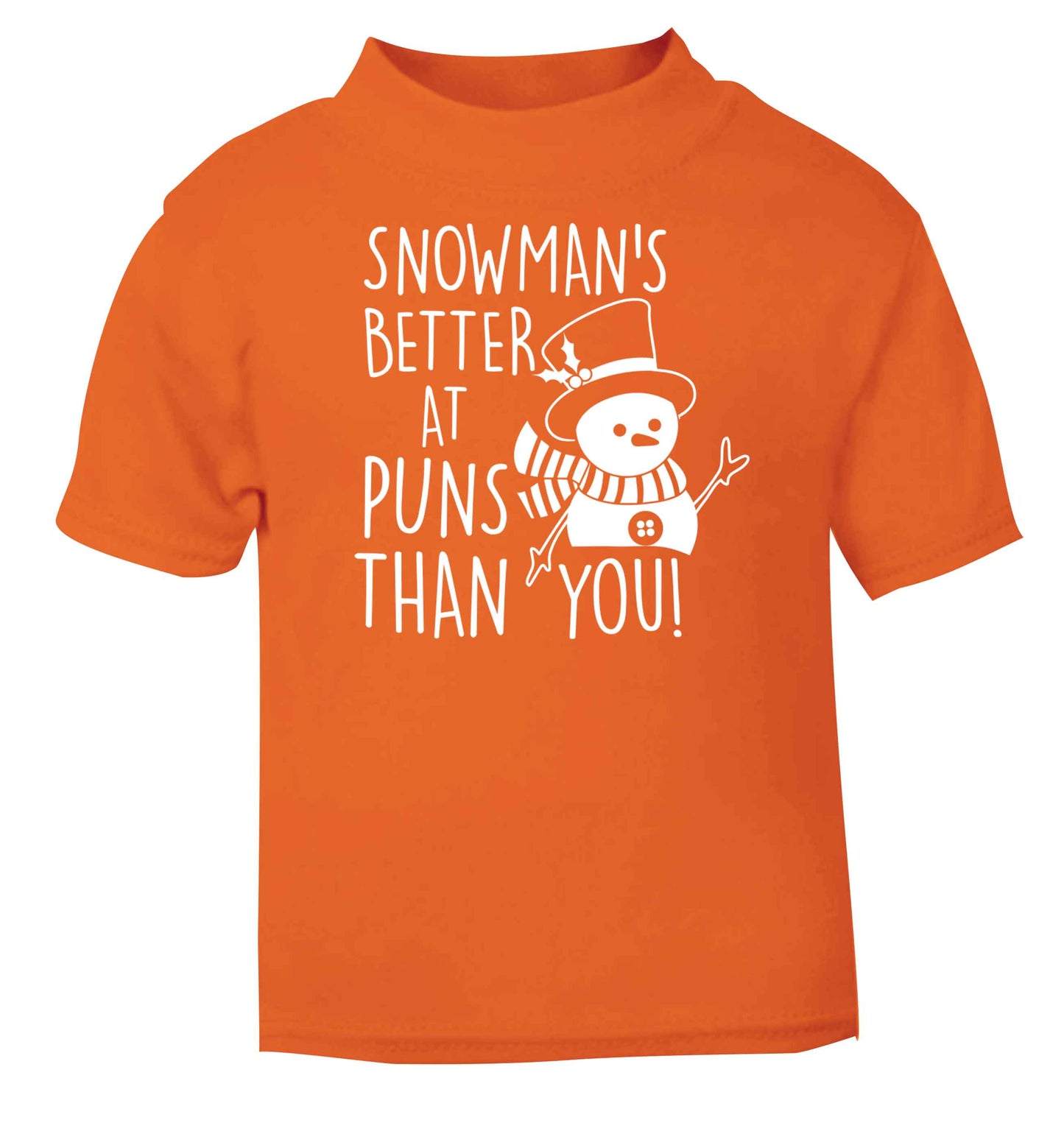 Snowman's Puns You orange baby toddler Tshirt 2 Years
