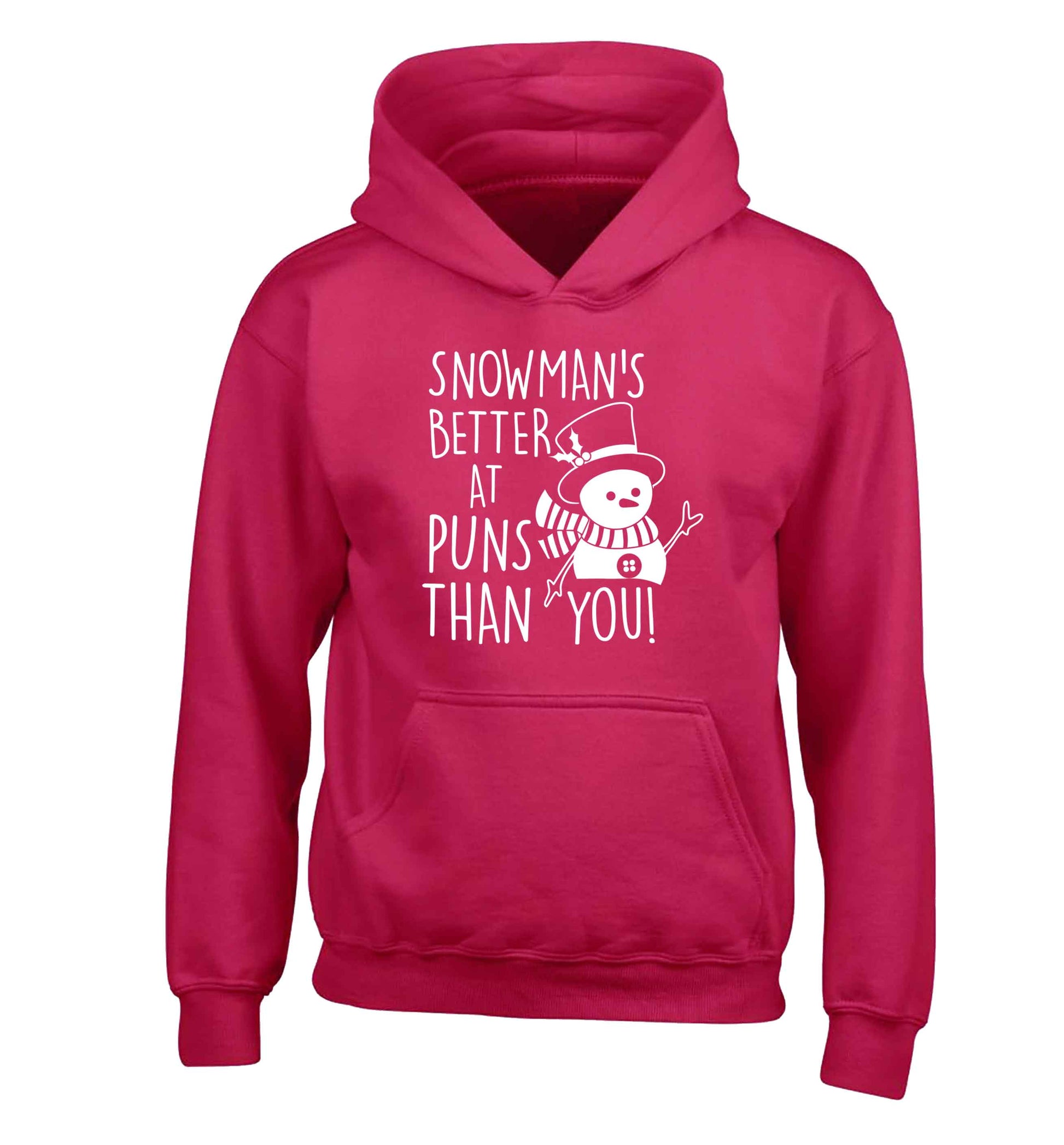 Snowman's Puns You children's pink hoodie 12-13 Years