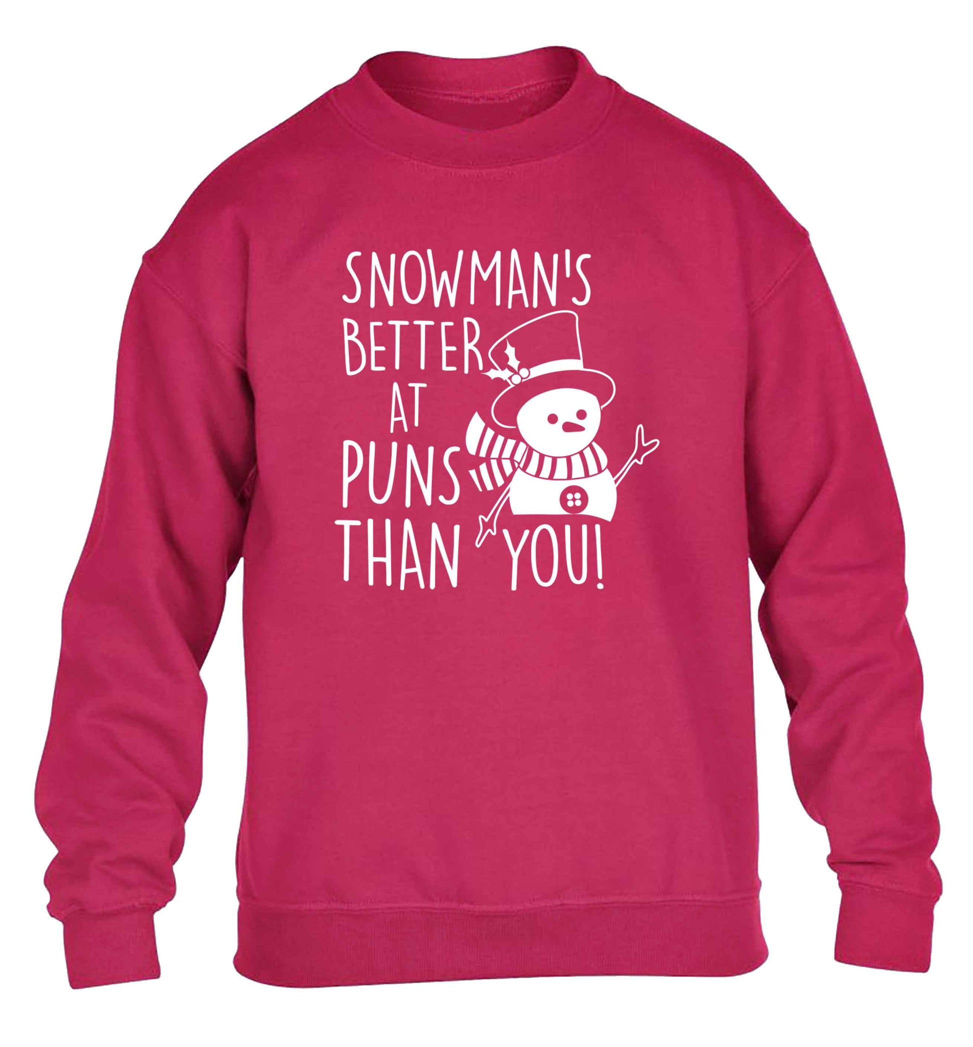 Snowman's Puns You children's pink sweater 12-13 Years
