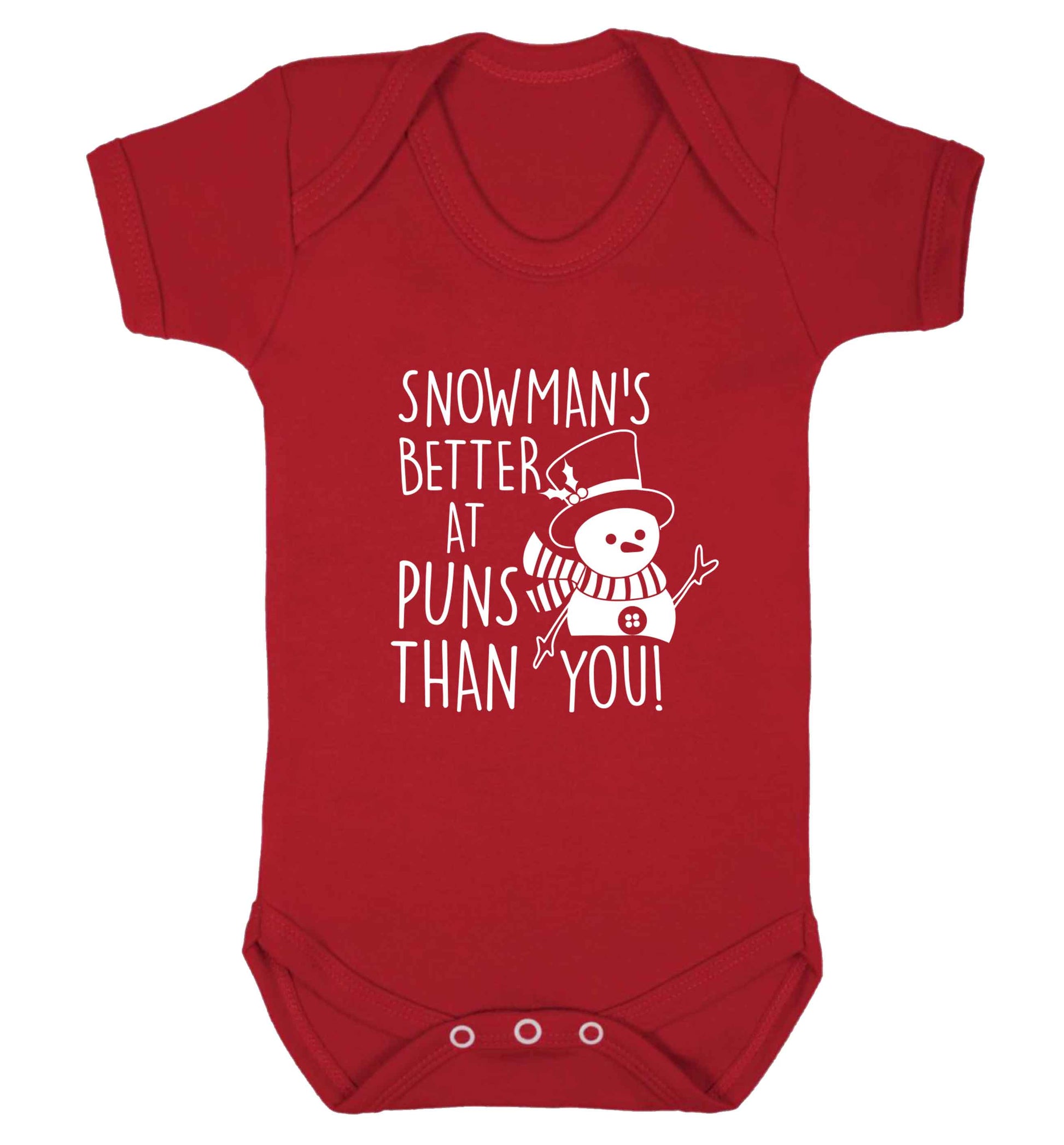 Snowman's Puns You baby vest red 18-24 months