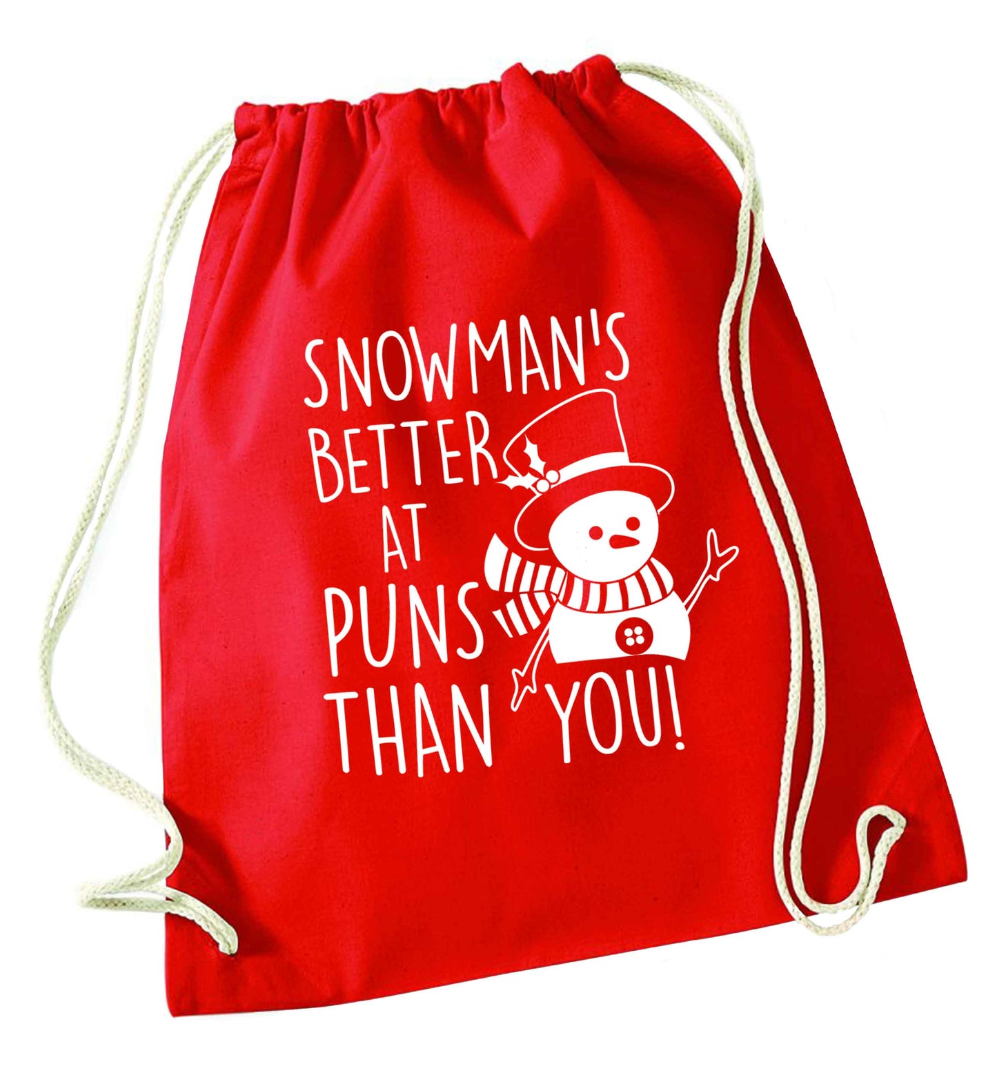 Snowman's Puns You red drawstring bag 