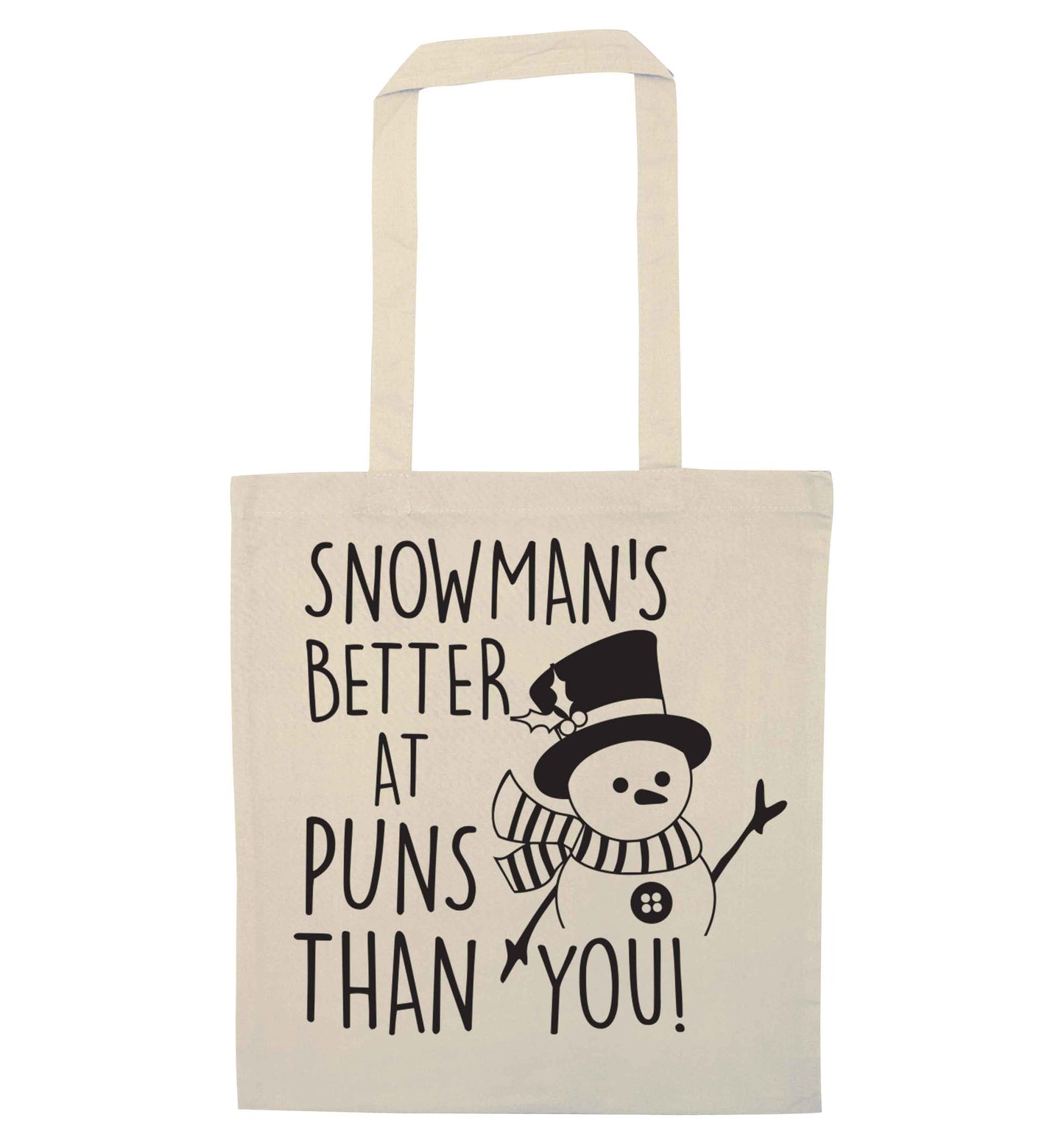 Snowman's Puns You natural tote bag