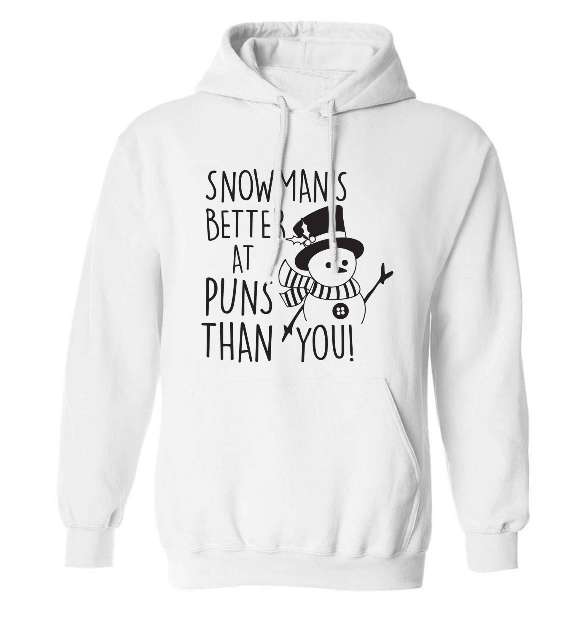 Snowman's Puns You adults unisex white hoodie 2XL