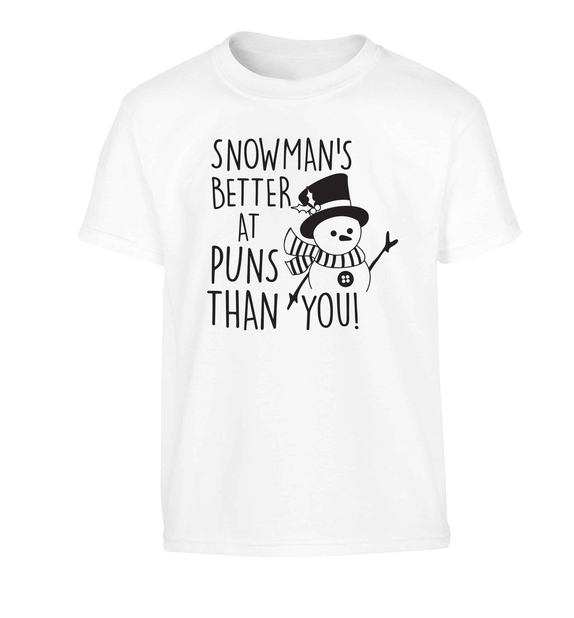 Snowman's Puns You Children's white Tshirt 12-13 Years