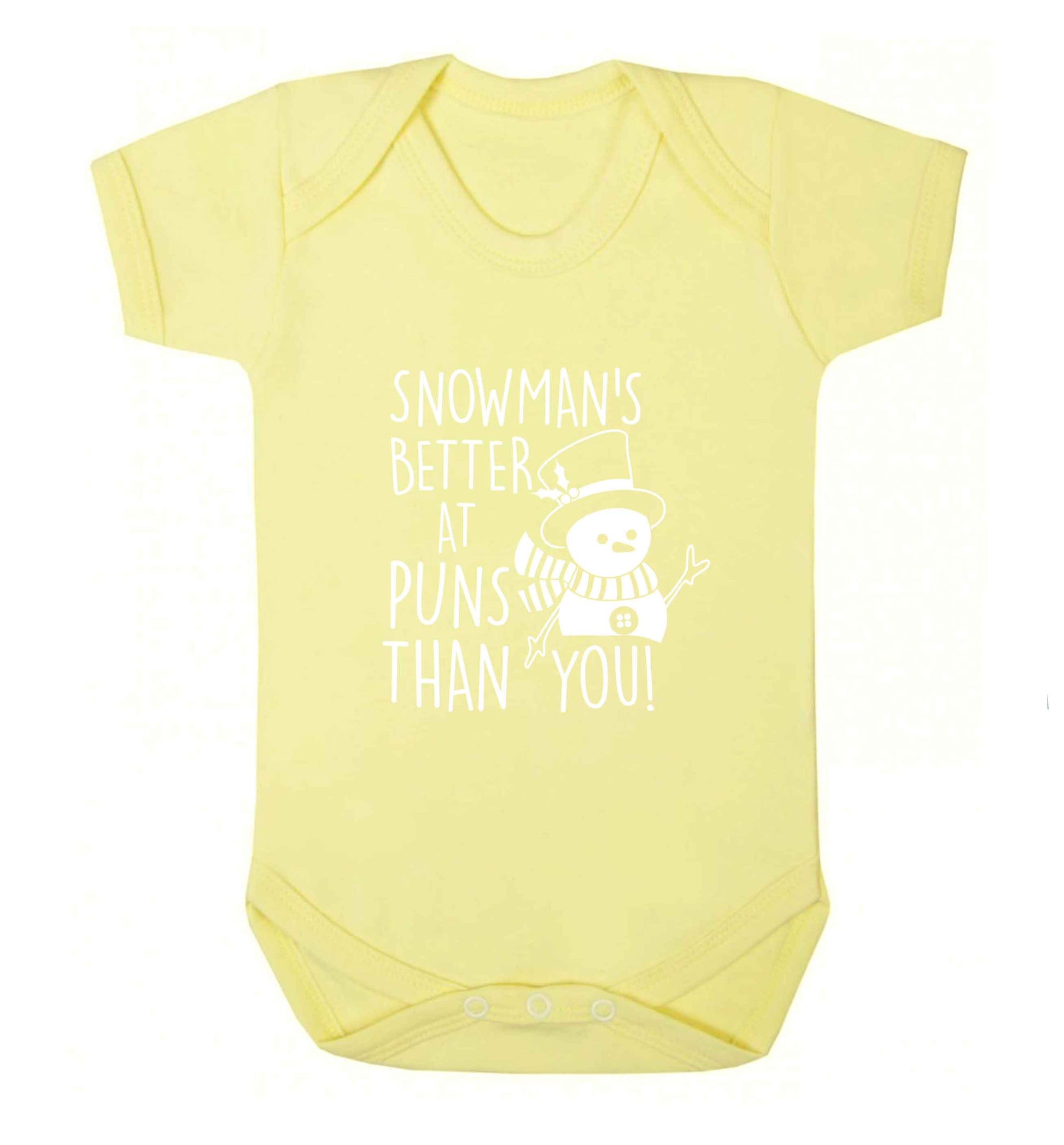 Snowman's Puns You baby vest pale yellow 18-24 months