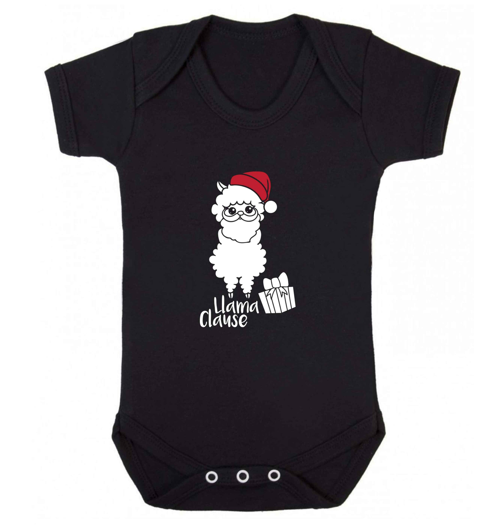 Llama Clause baby vest black 18-24 months