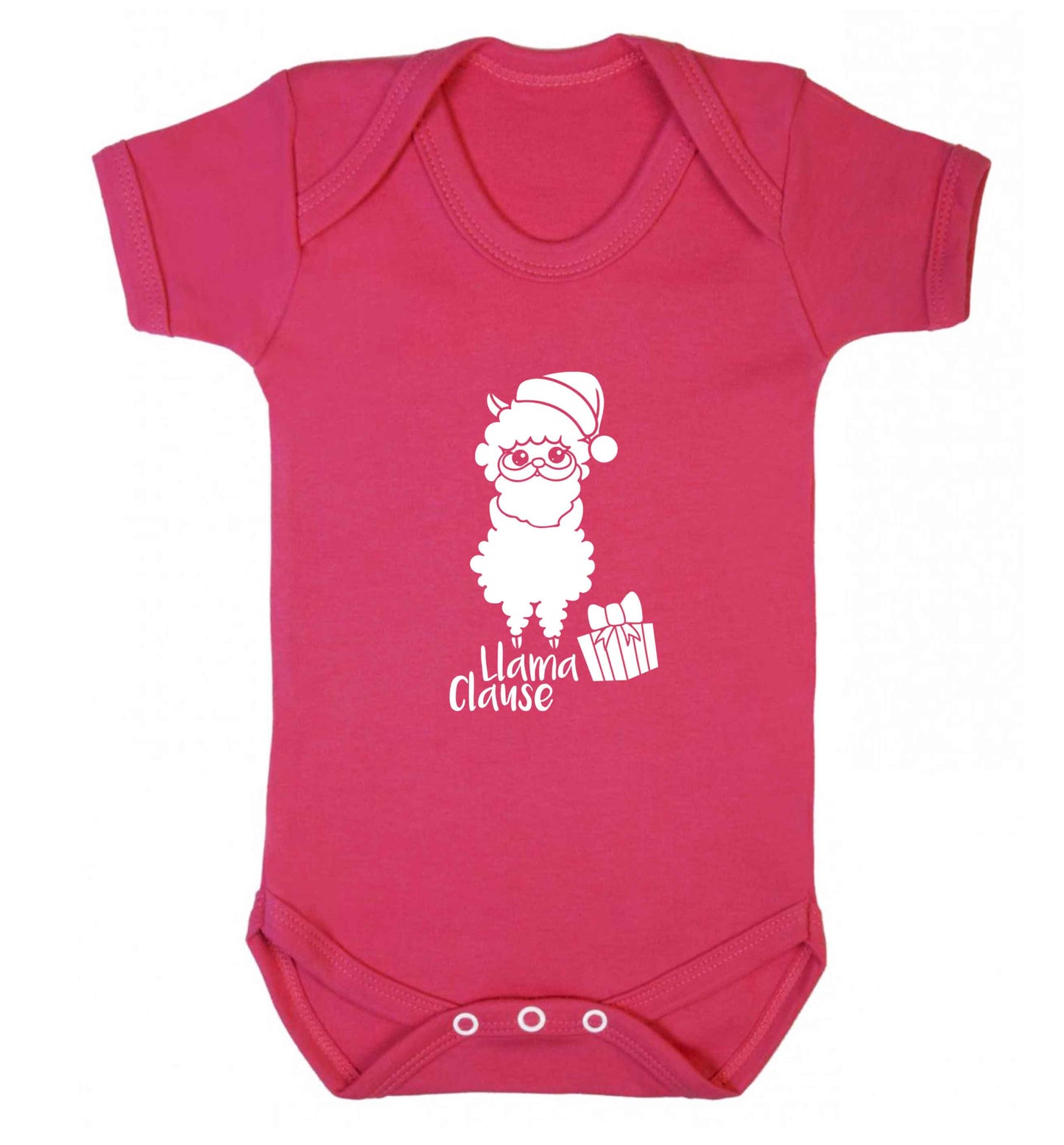 Llama Clause baby vest dark pink 18-24 months