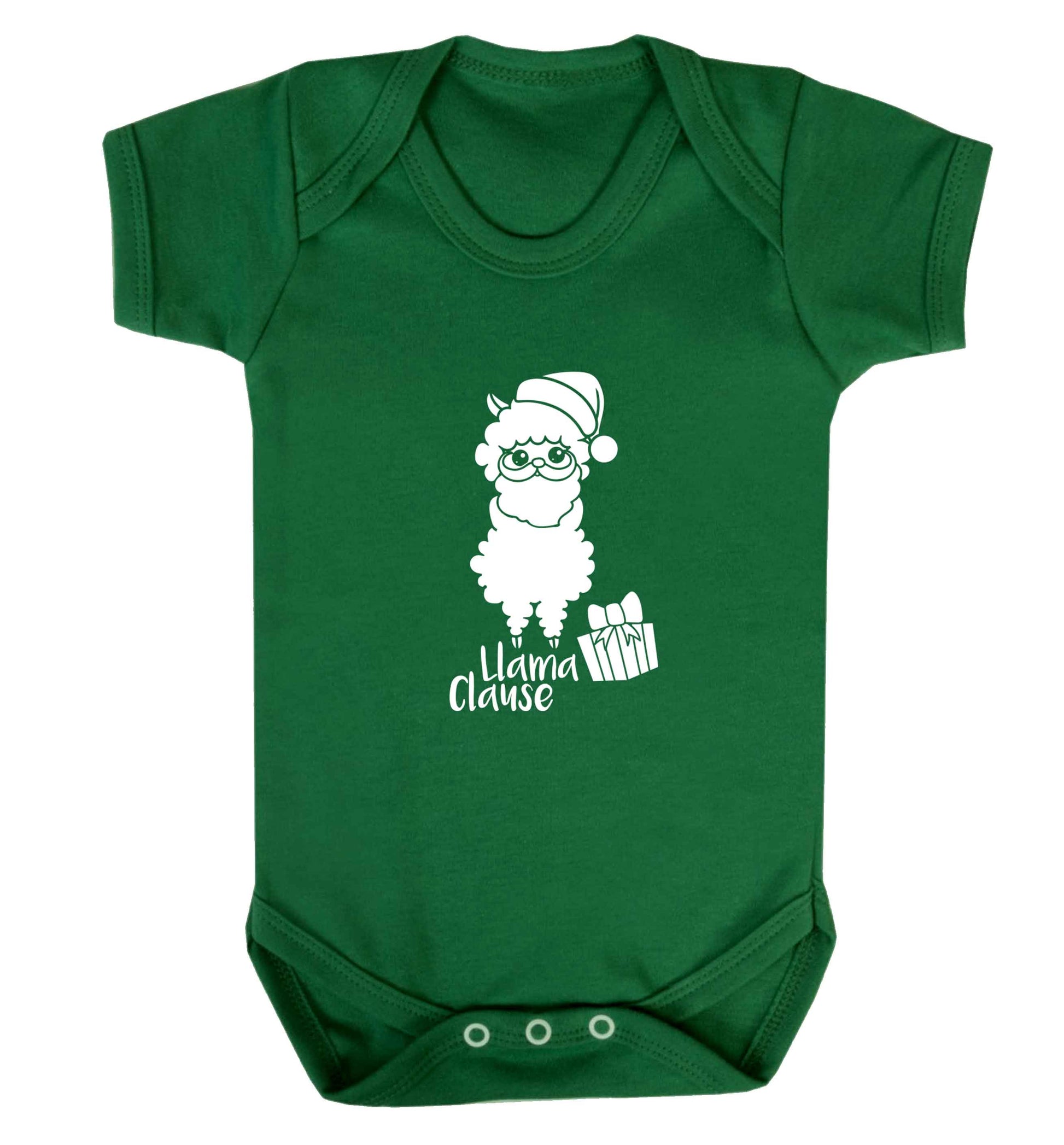 Llama Clause baby vest green 18-24 months