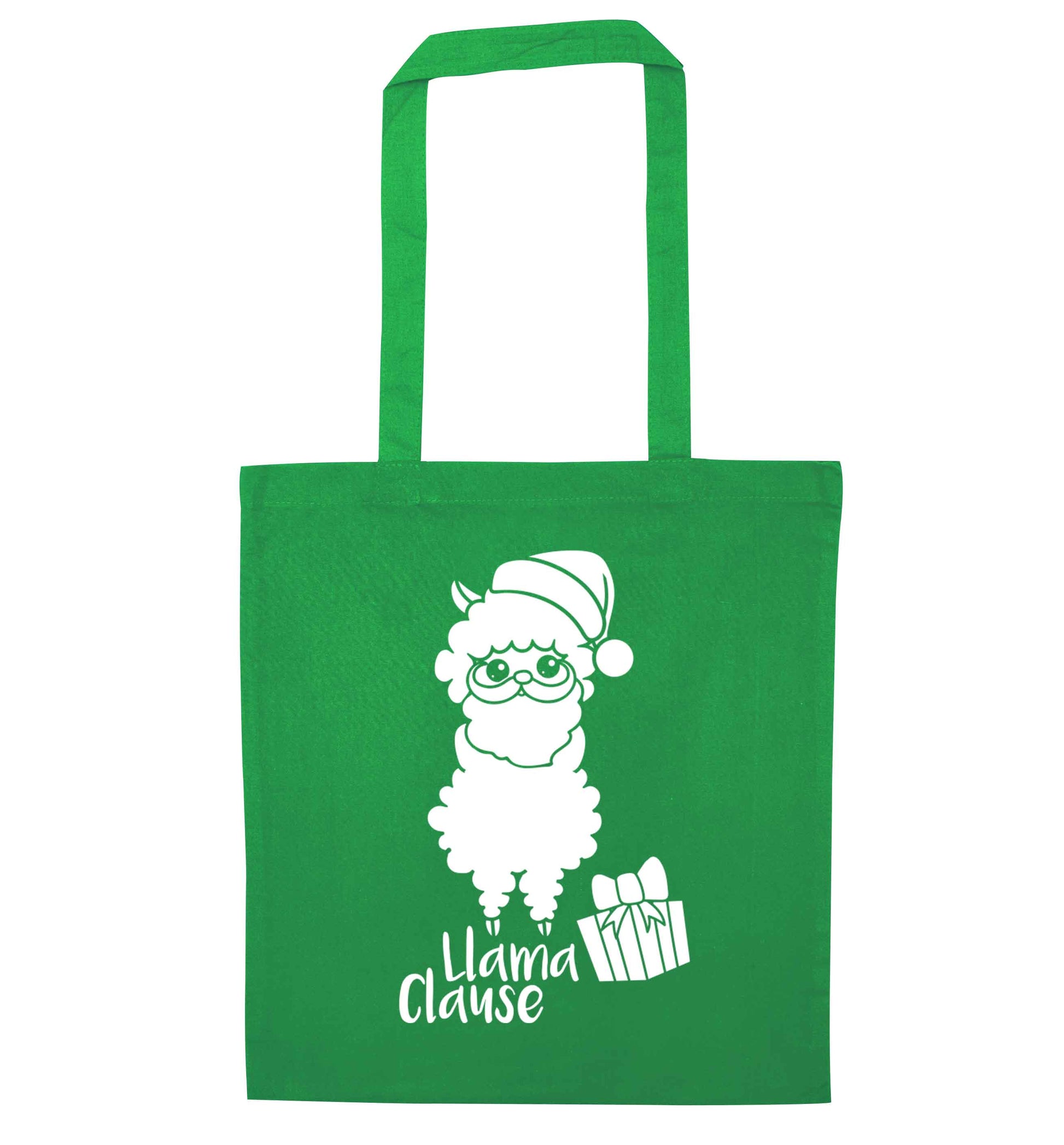 Llama Clause green tote bag