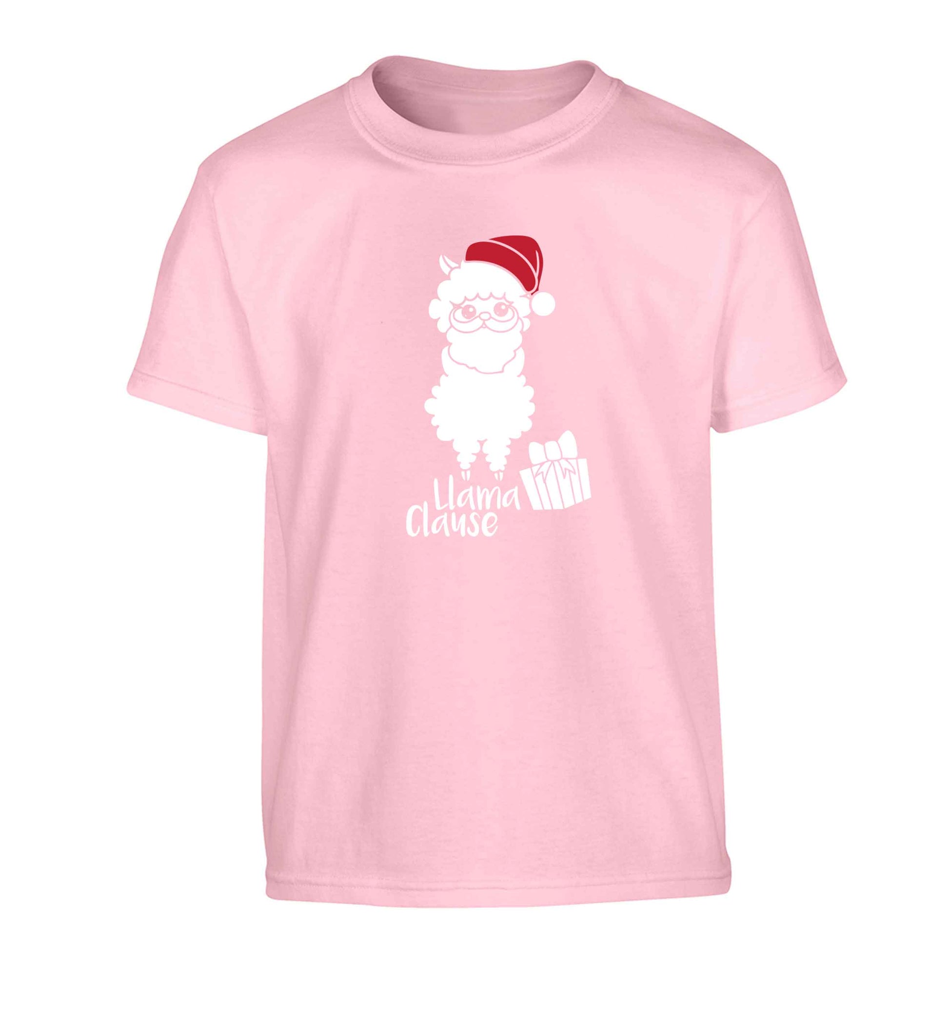 Llama Clause Children's light pink Tshirt 12-13 Years