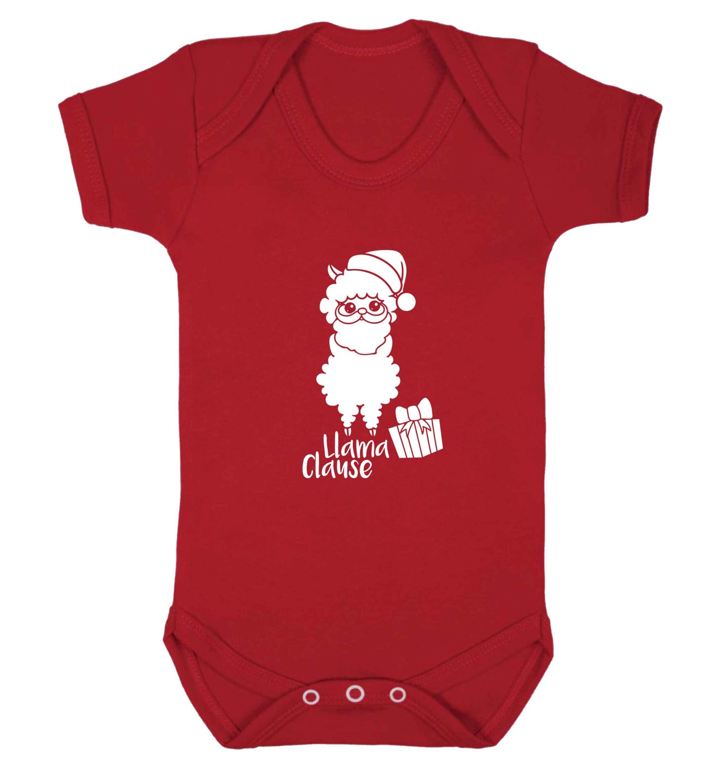 Llama Clause baby vest red 18-24 months
