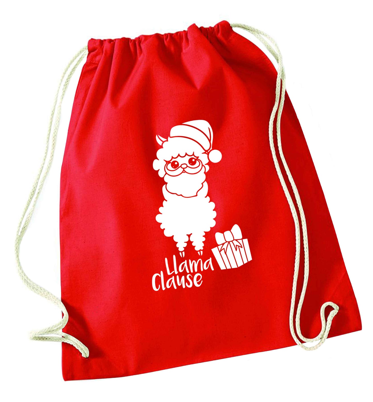Llama Clause red drawstring bag 
