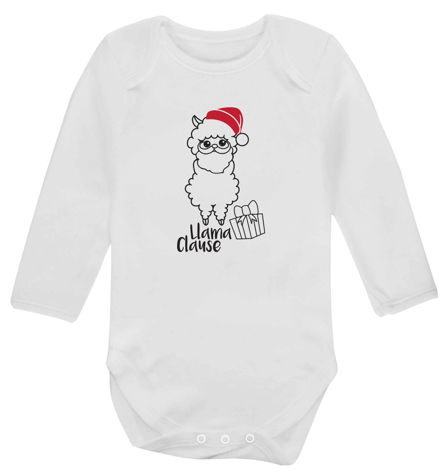 Llama Clause baby vest long sleeved white 6-12 months