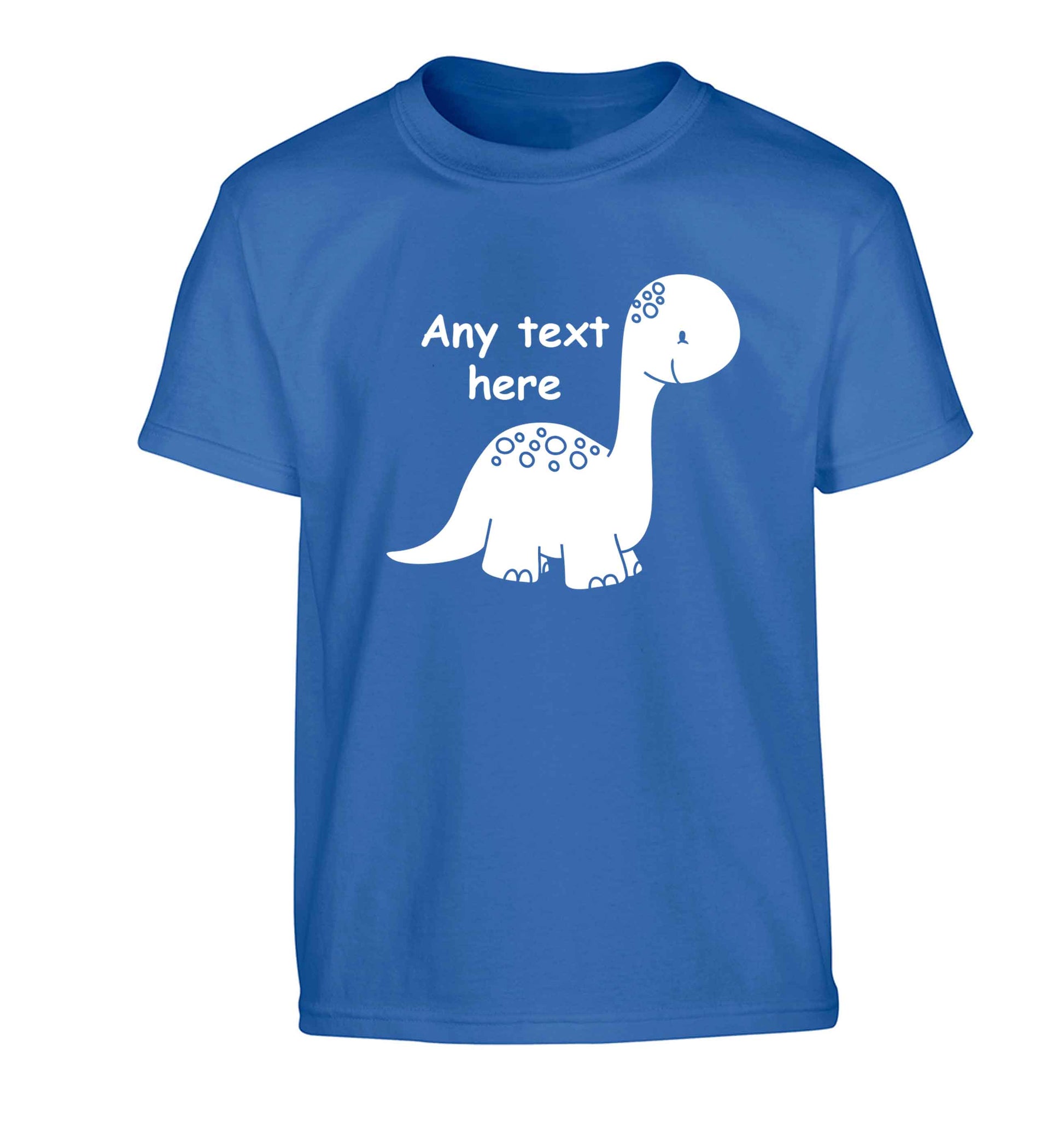 Dinosaur any text Children's blue Tshirt 12-13 Years