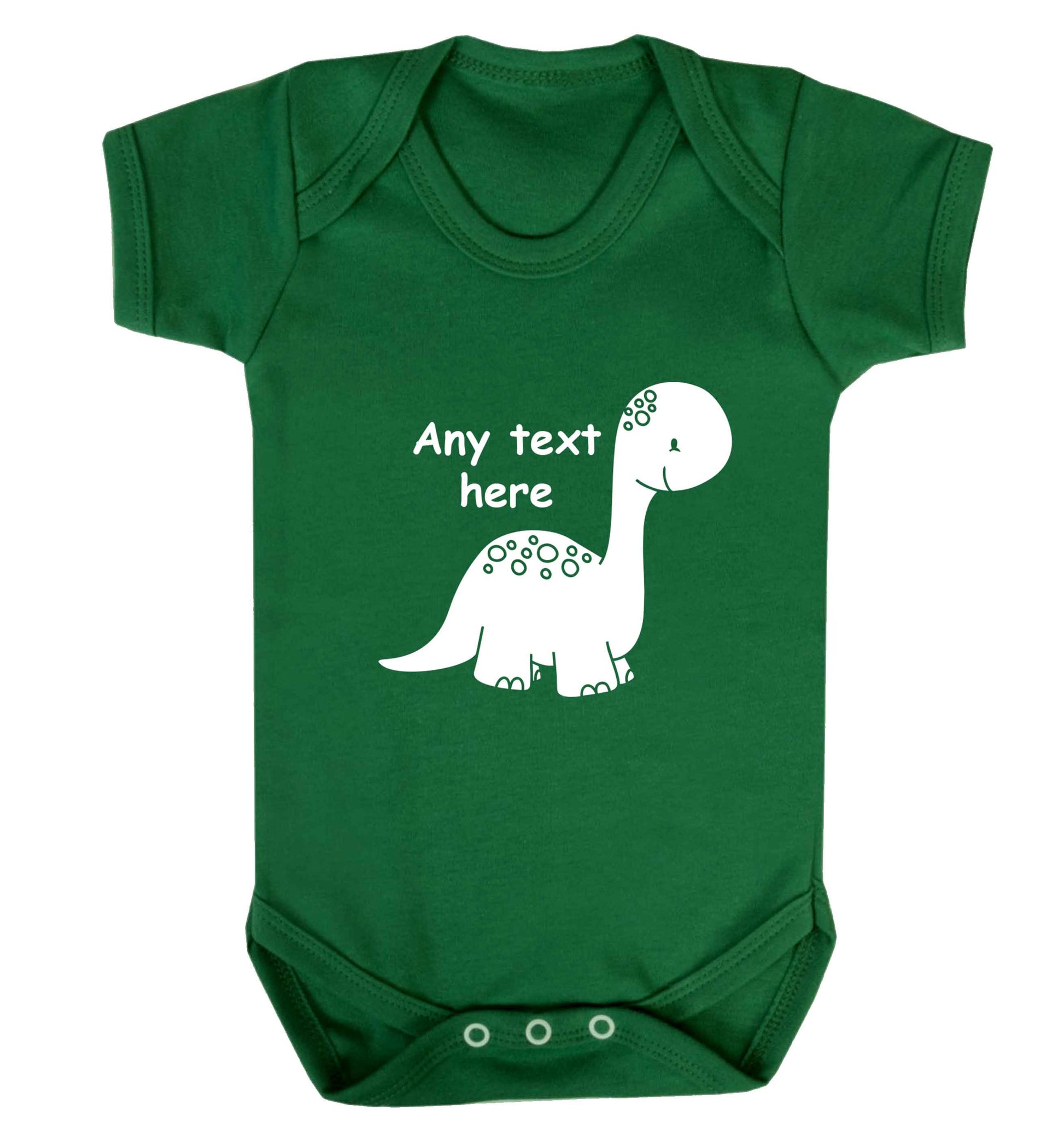 Dinosaur any text baby vest green 18-24 months