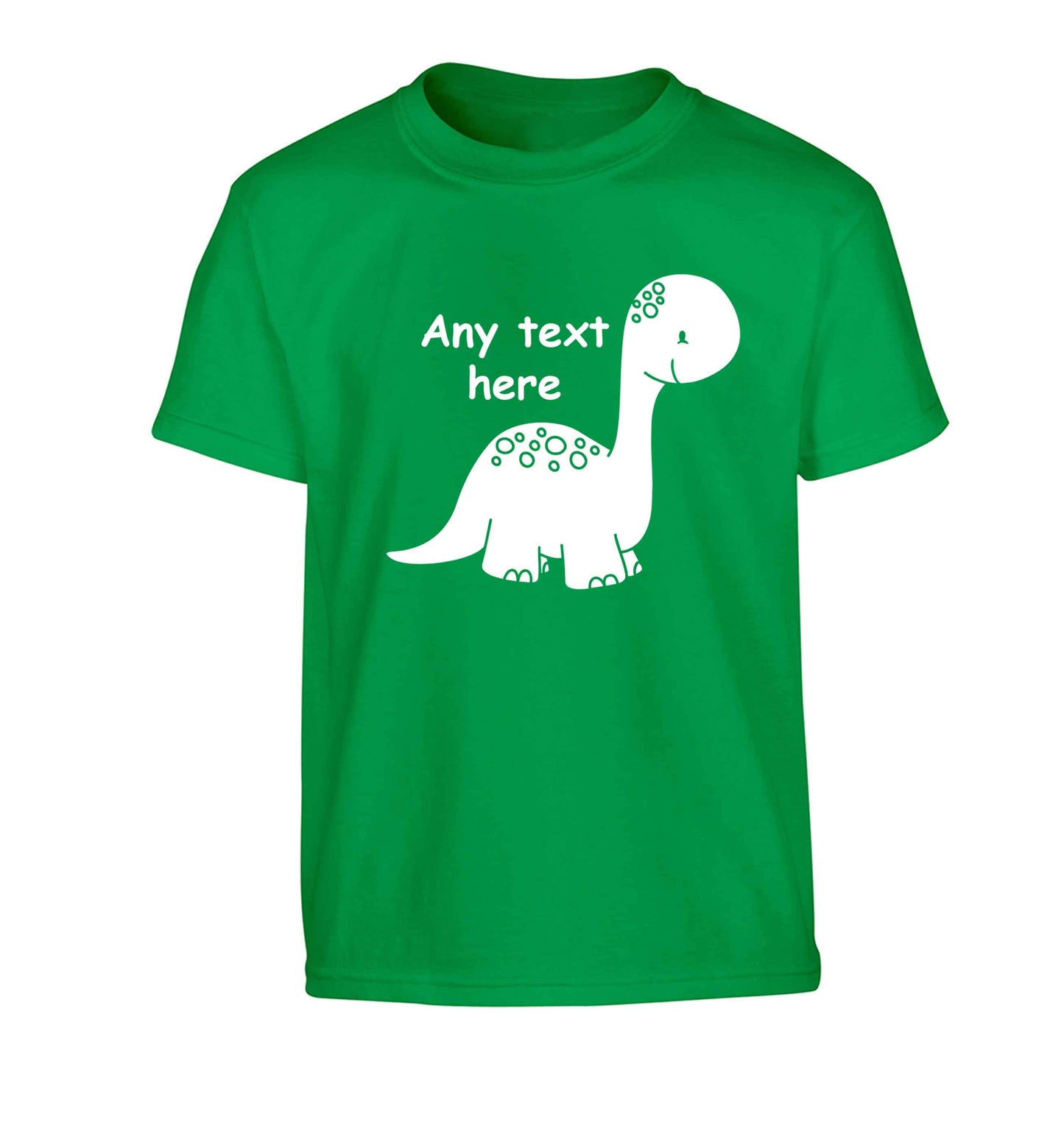 Dinosaur any text Children's green Tshirt 12-13 Years