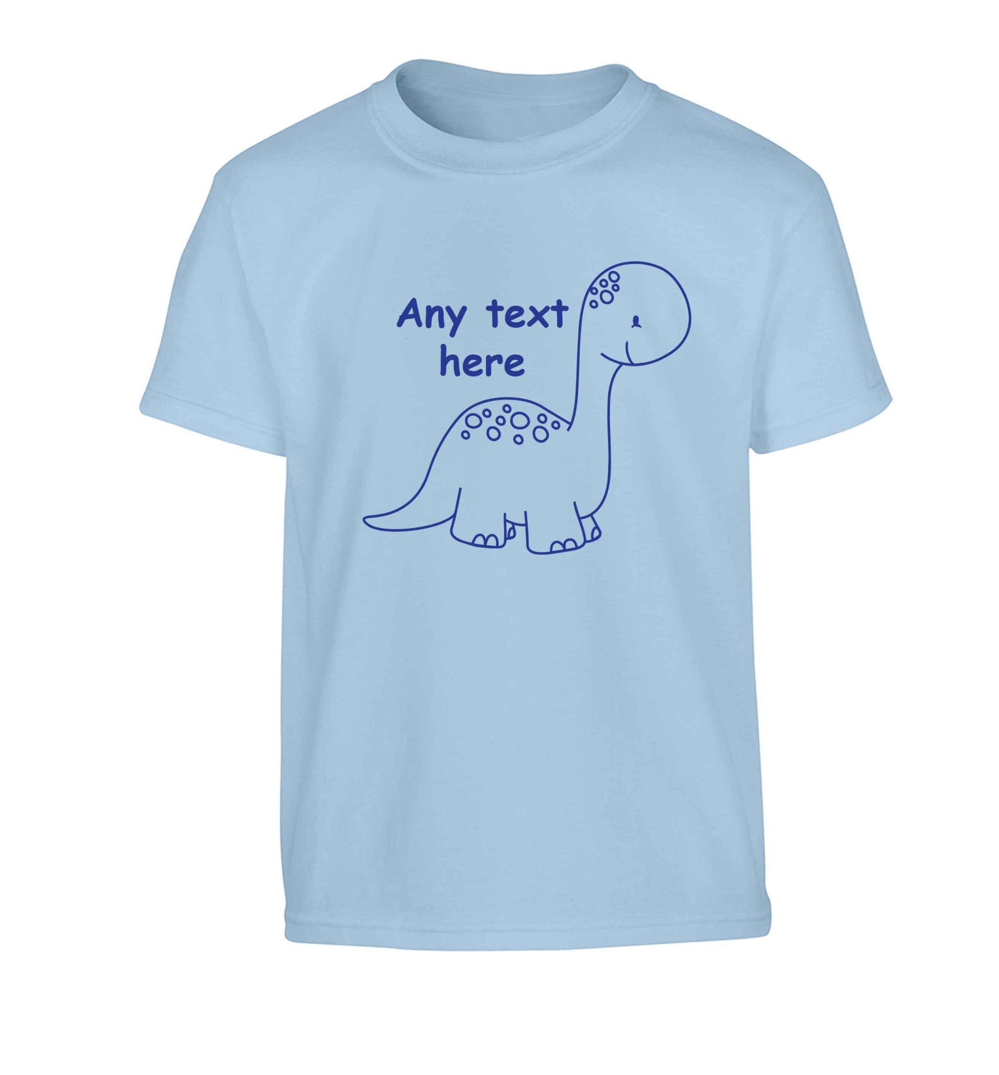 Dinosaur any text Children's light blue Tshirt 12-13 Years