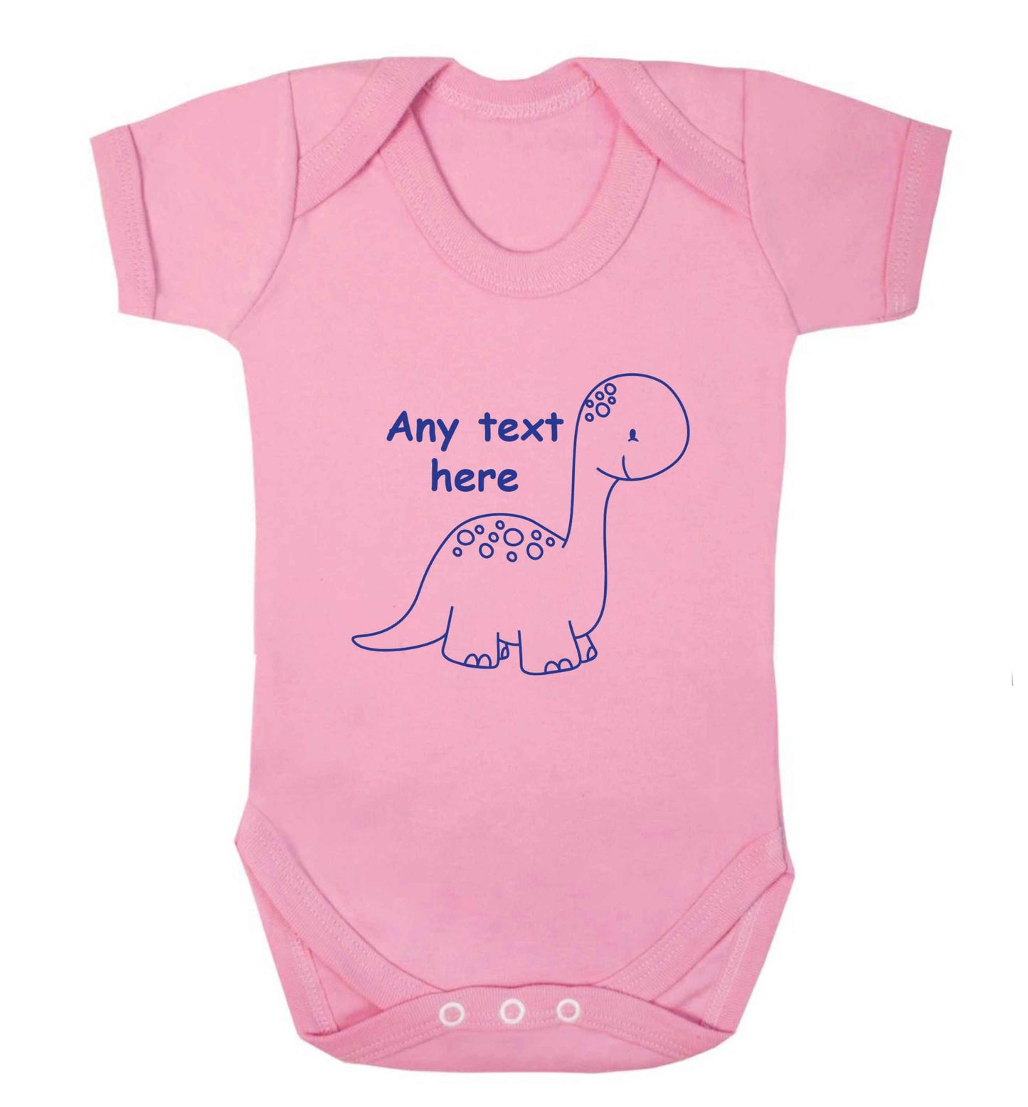 Dinosaur any text baby vest pale pink 18-24 months