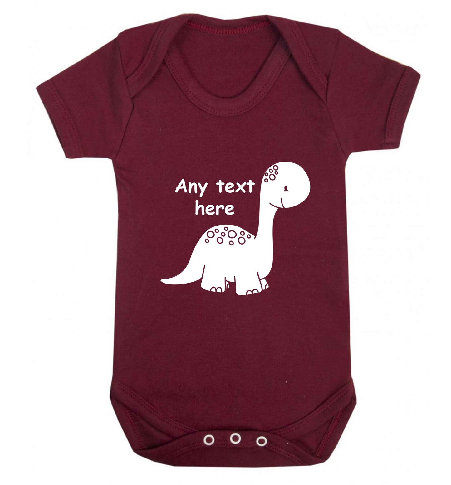 Dinosaur any text baby vest maroon 18-24 months