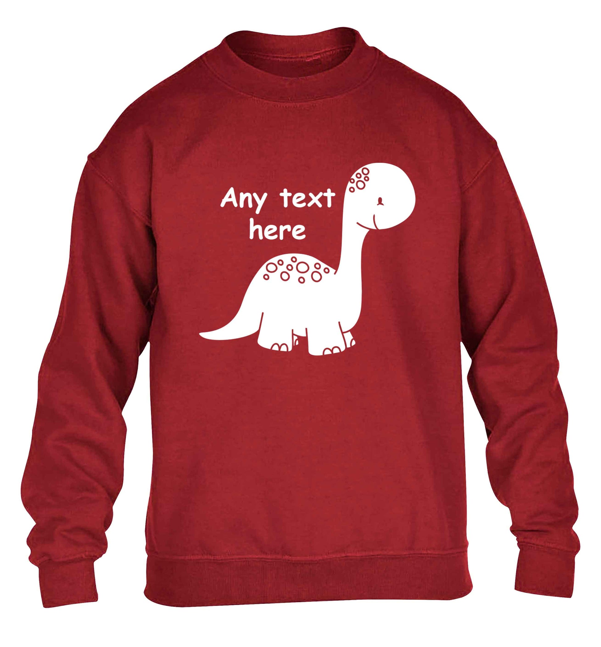 Dinosaur any text children's grey sweater 12-13 Years