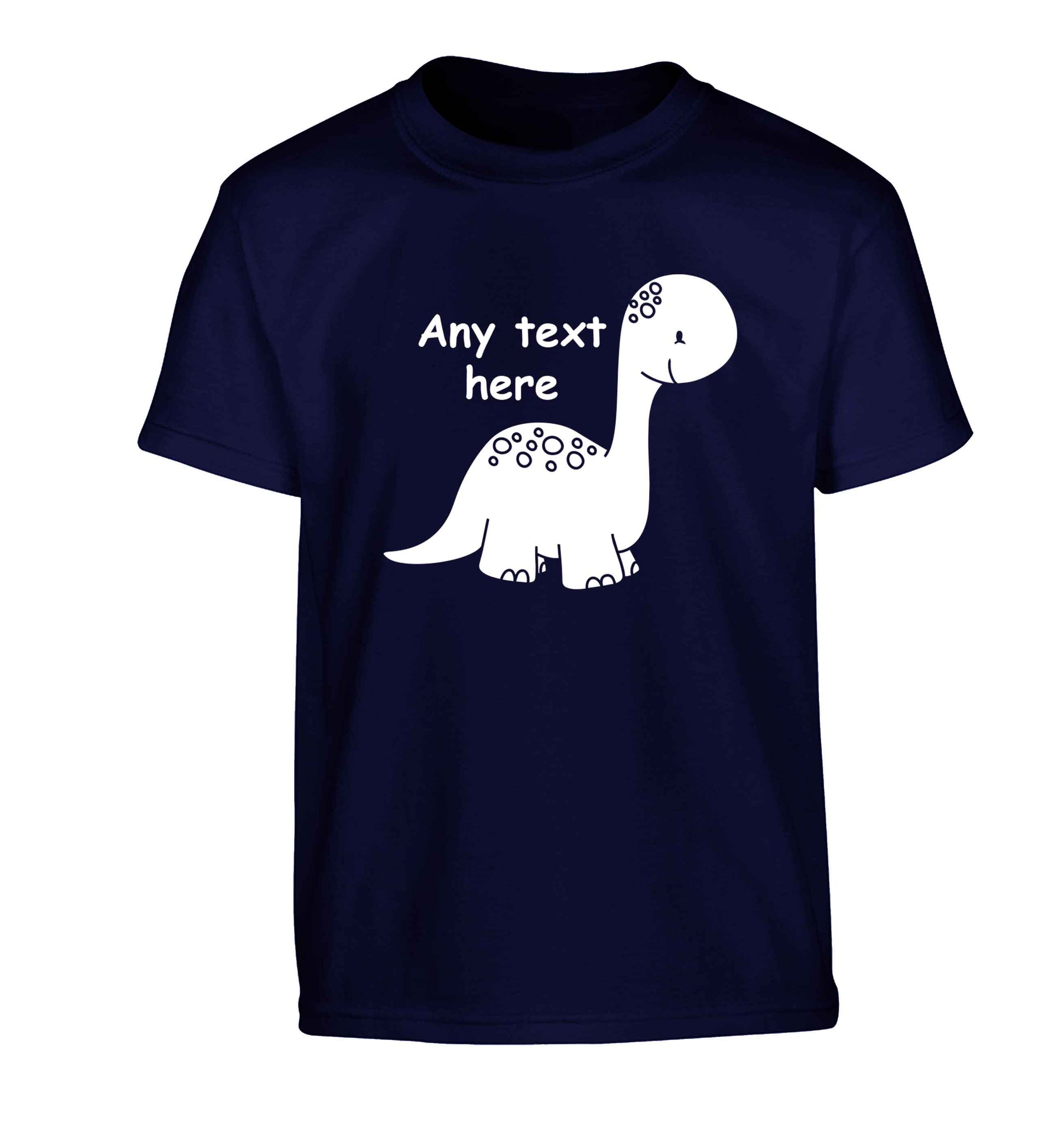 Dinosaur any text Children's navy Tshirt 12-13 Years
