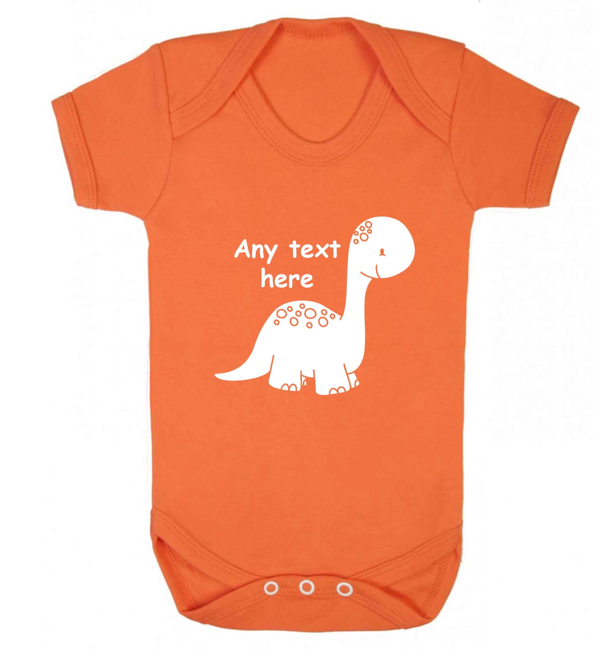 Dinosaur any text baby vest orange 18-24 months