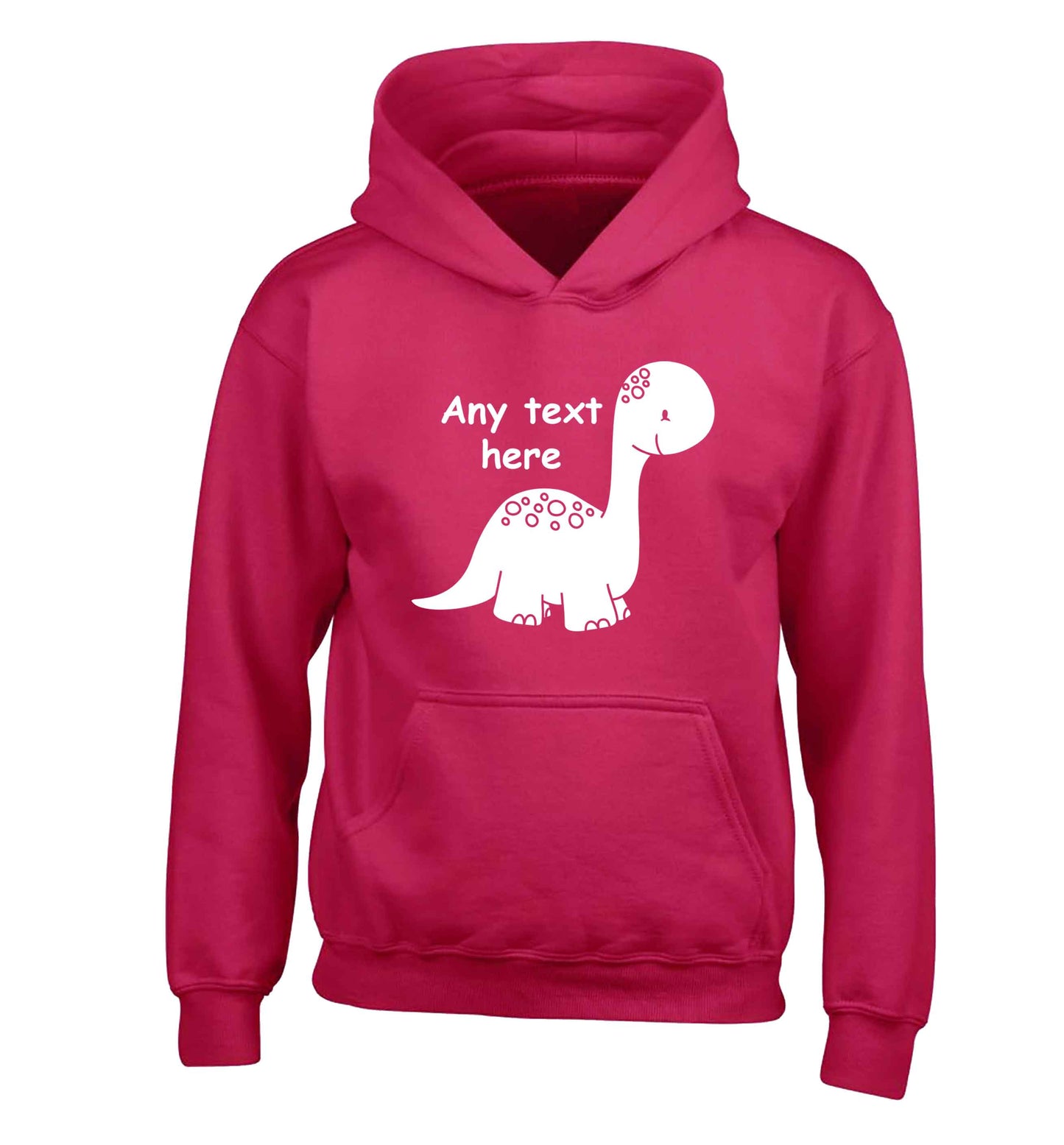 Dinosaur any text children's pink hoodie 12-13 Years