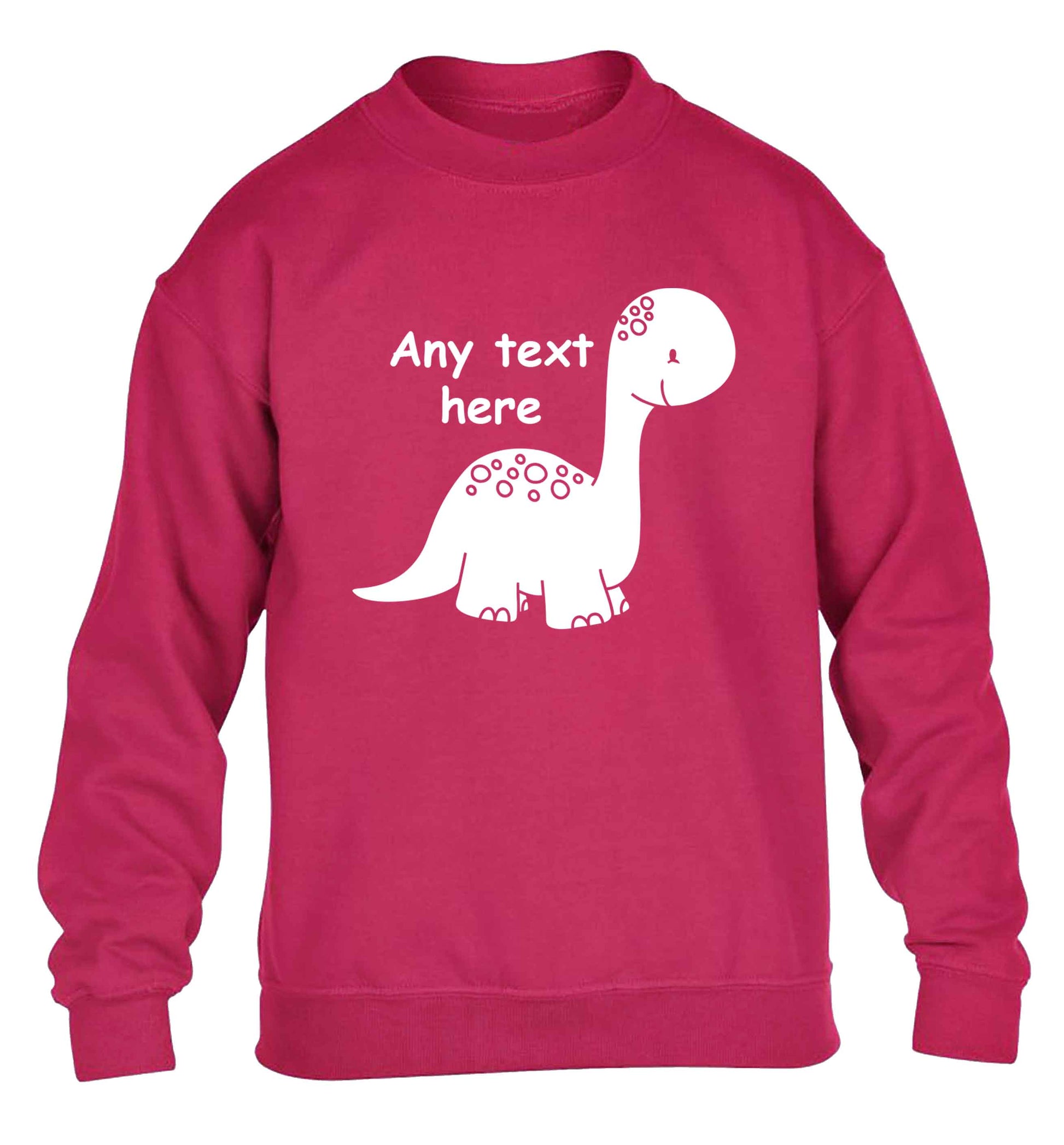 Dinosaur any text children's pink sweater 12-13 Years