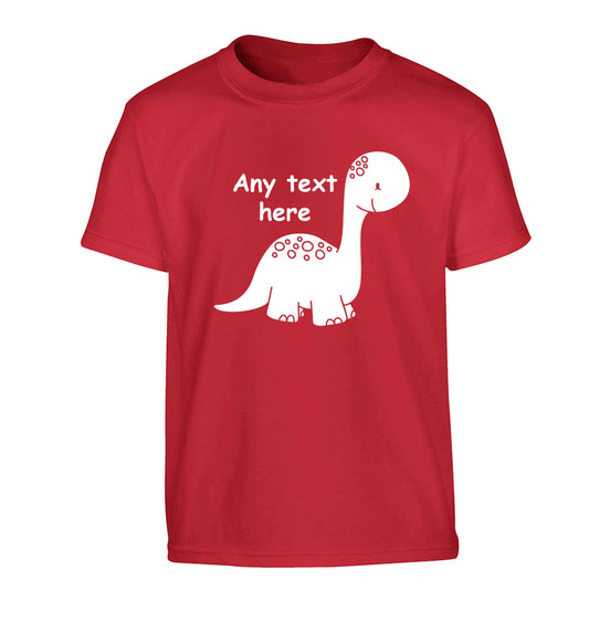 Dinosaur any text Children's red Tshirt 12-13 Years