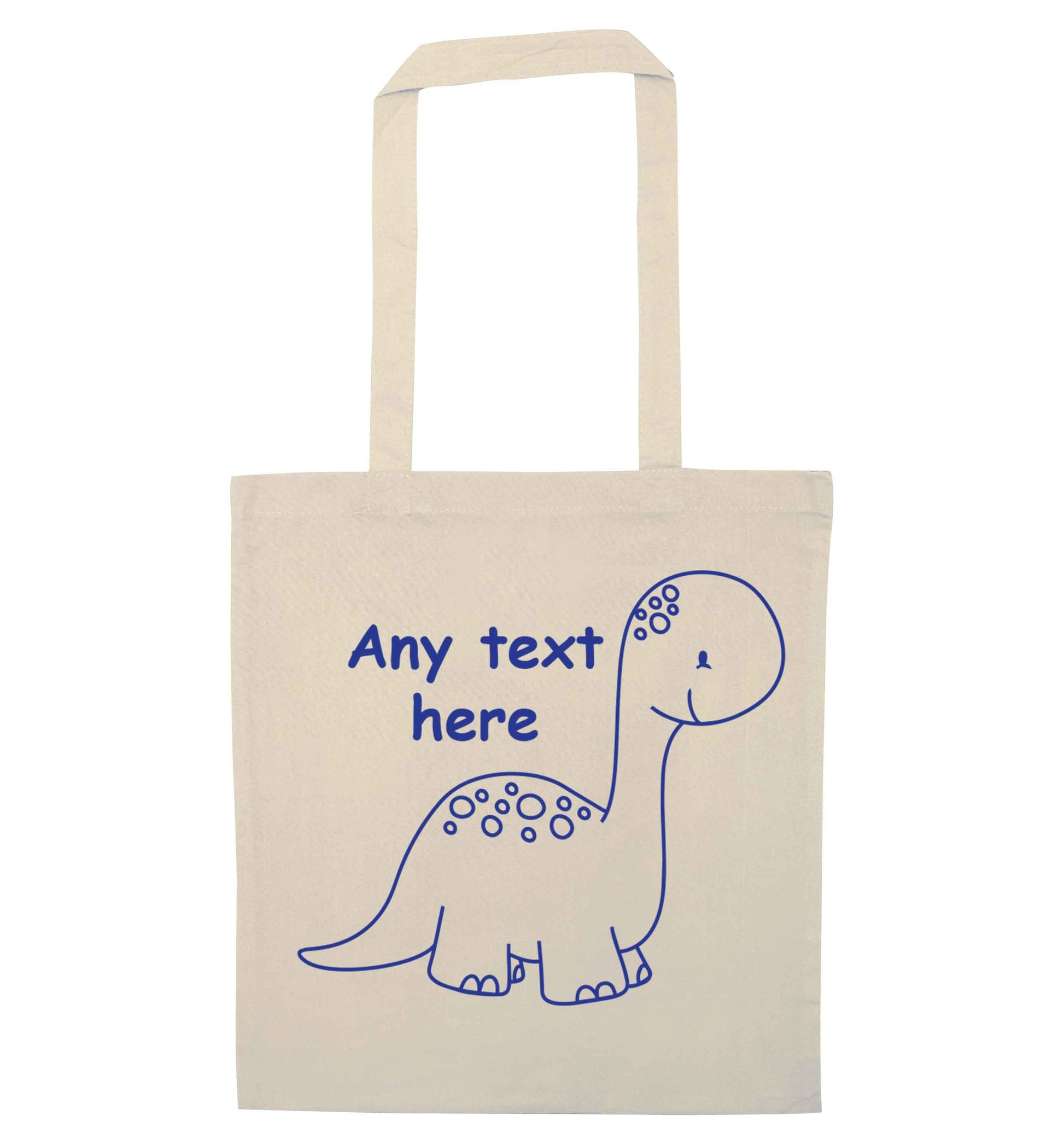 Dinosaur any text natural tote bag