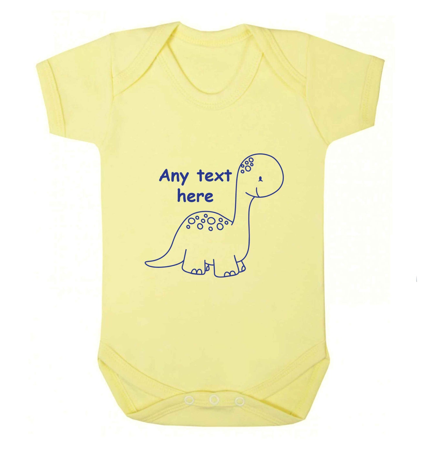 Dinosaur any text baby vest pale yellow 18-24 months