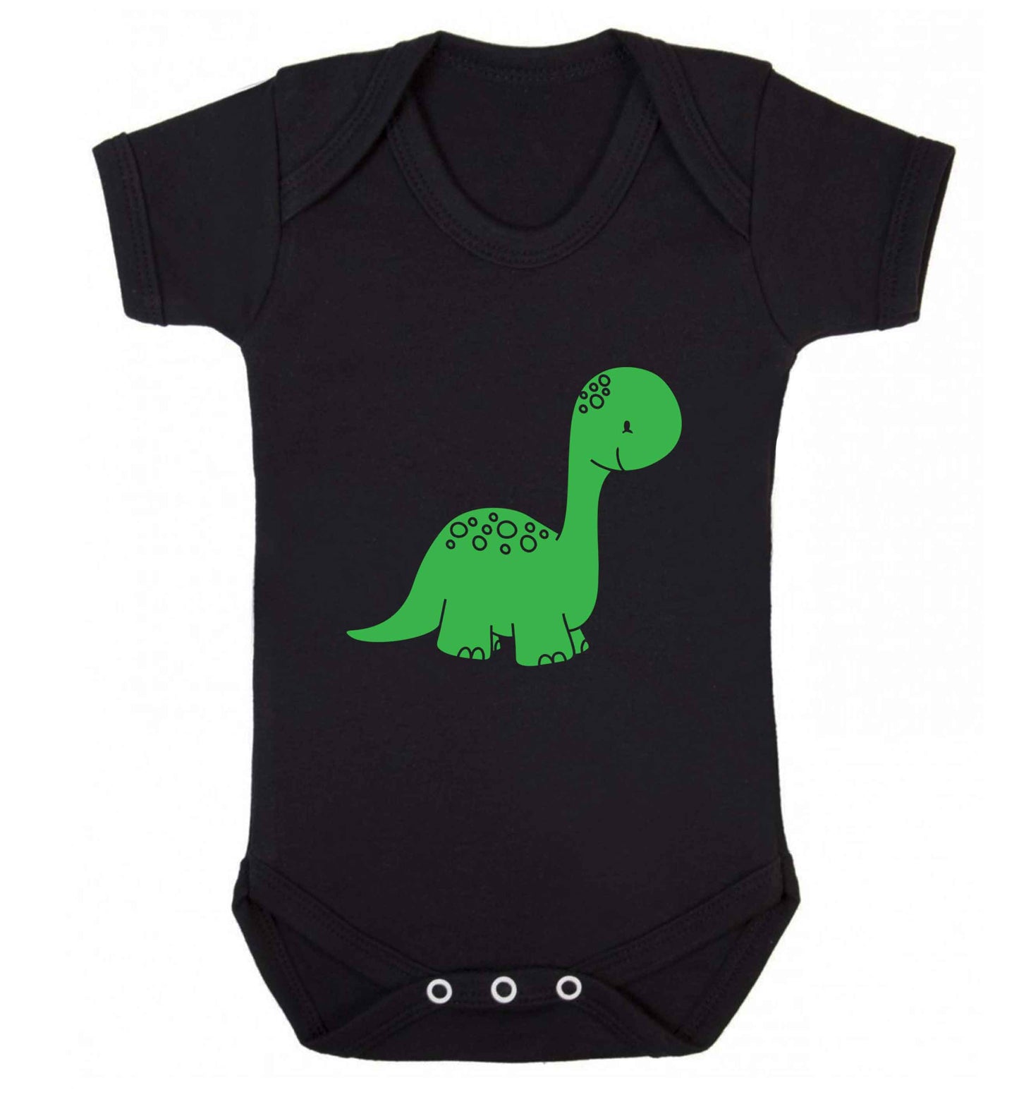 Dinosaur illustration baby vest black 18-24 months
