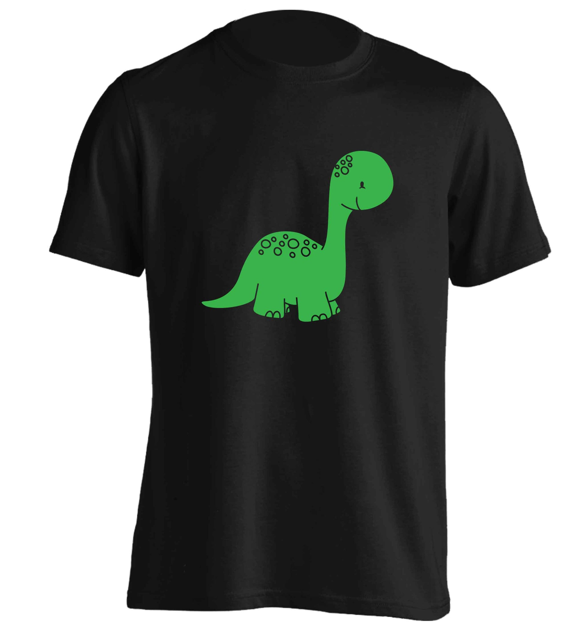 Dinosaur illustration adults unisex black Tshirt 2XL
