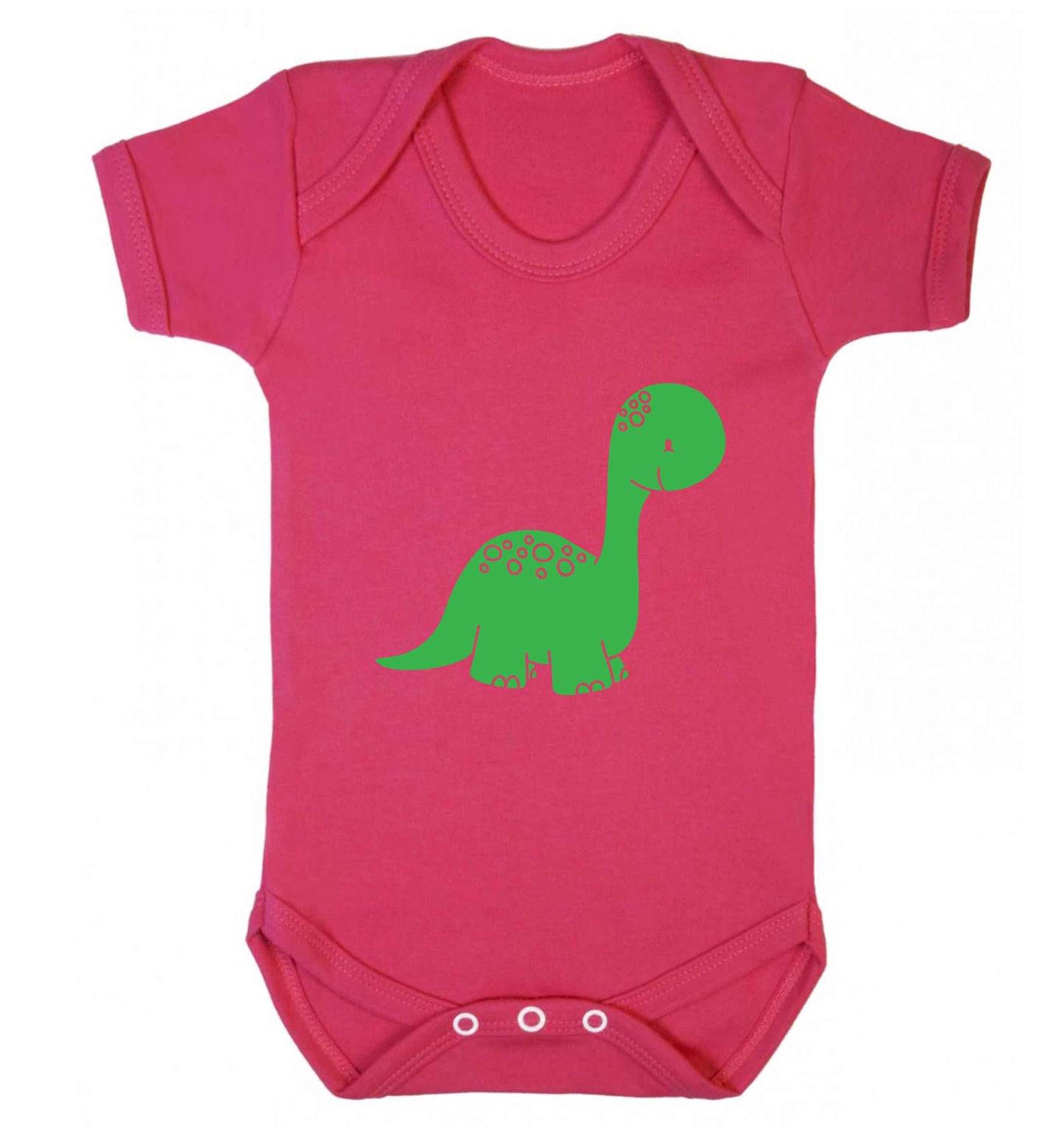 Dinosaur illustration baby vest dark pink 18-24 months