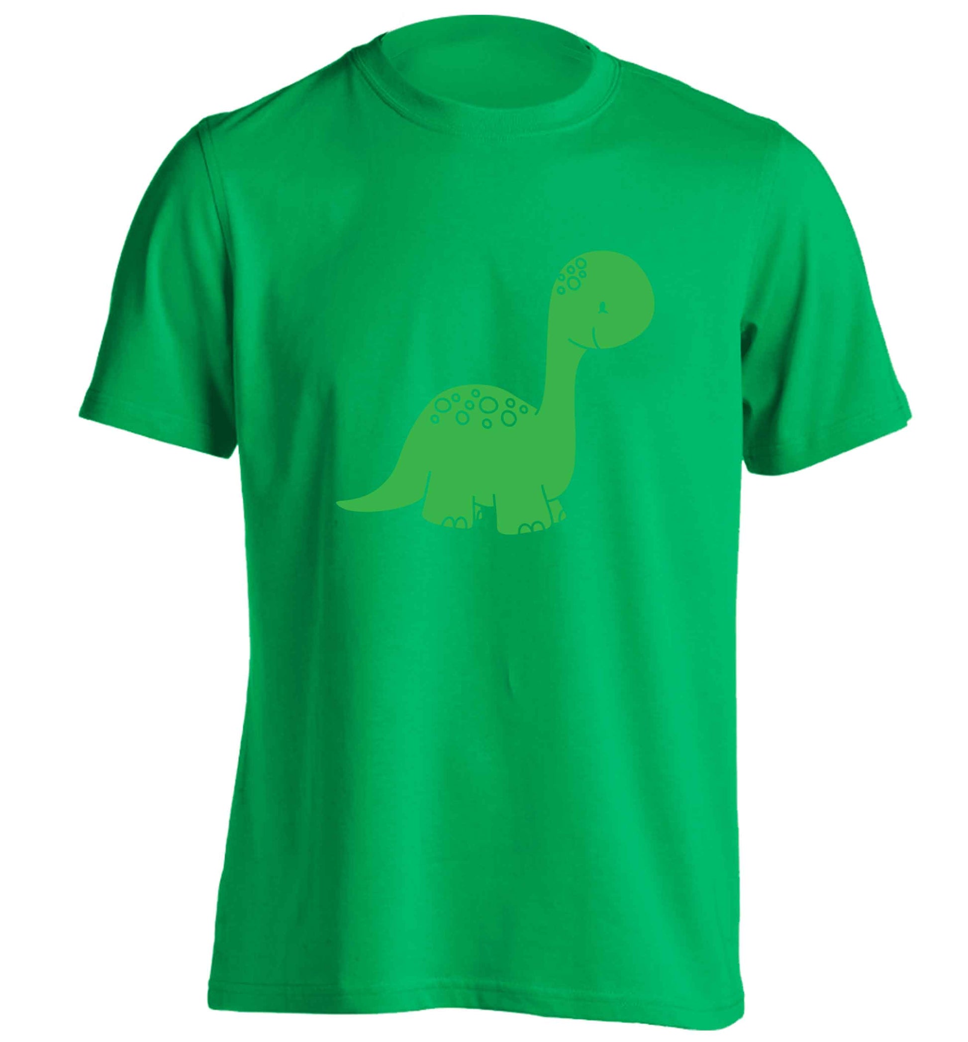 Dinosaur illustration adults unisex green Tshirt 2XL