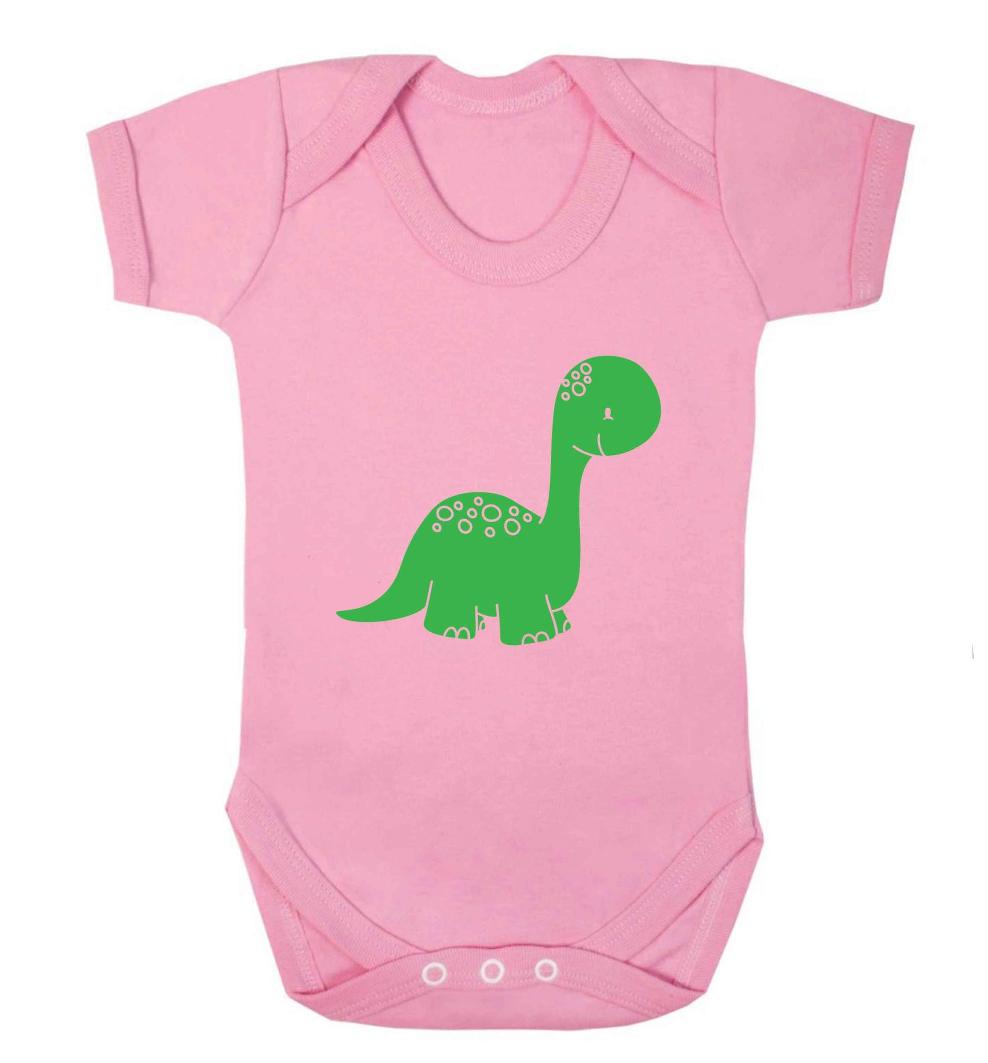 Dinosaur illustration baby vest pale pink 18-24 months