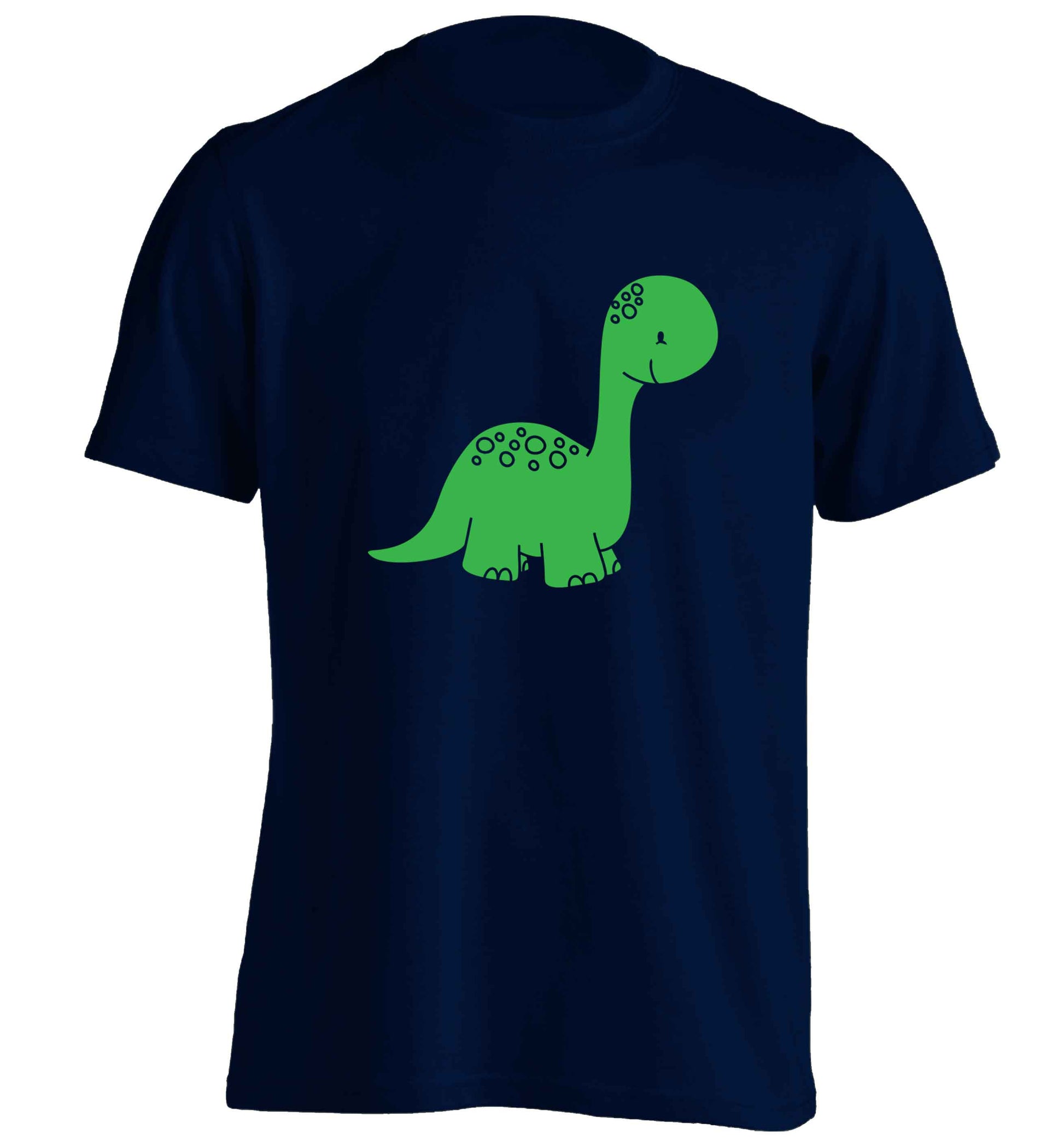 Dinosaur illustration adults unisex navy Tshirt 2XL