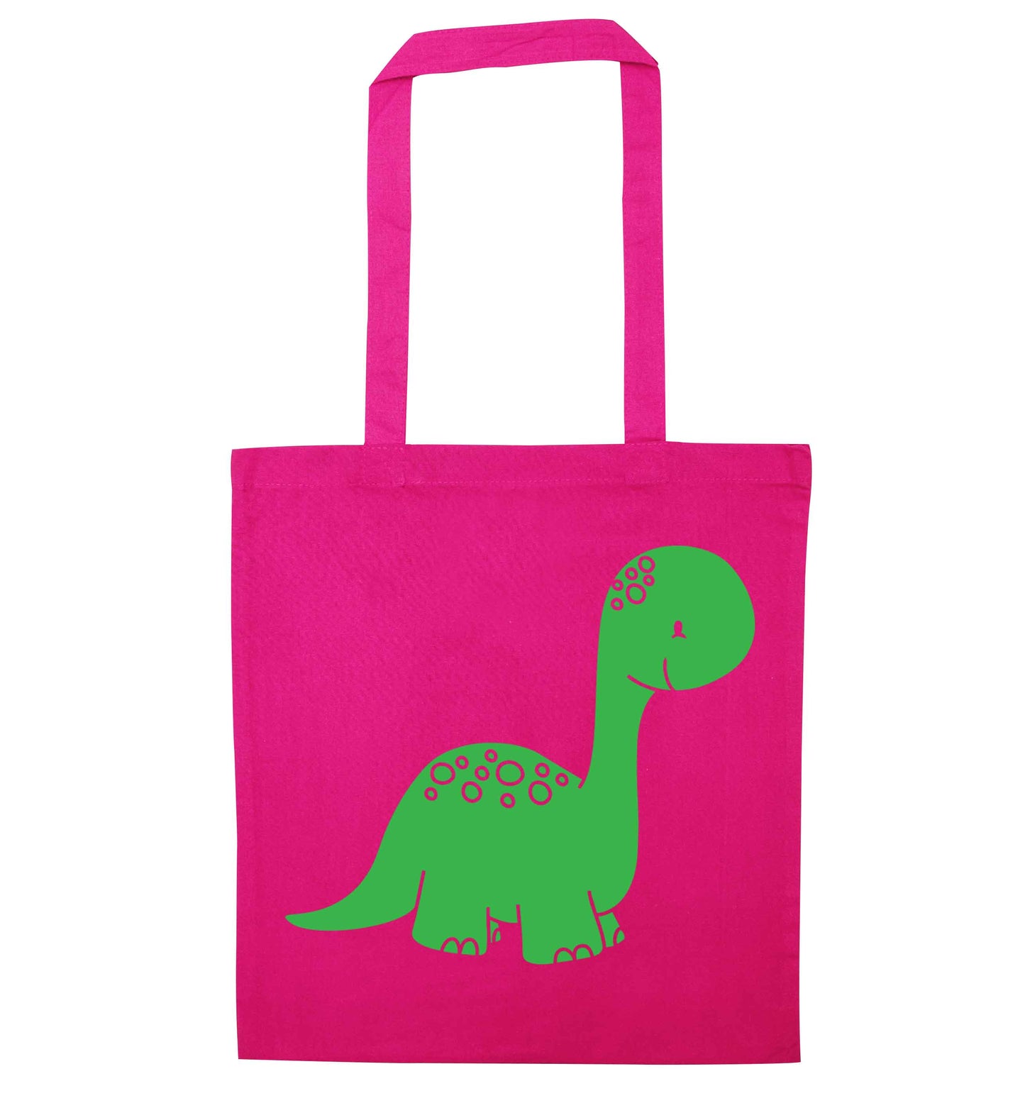 Dinosaur illustration pink tote bag